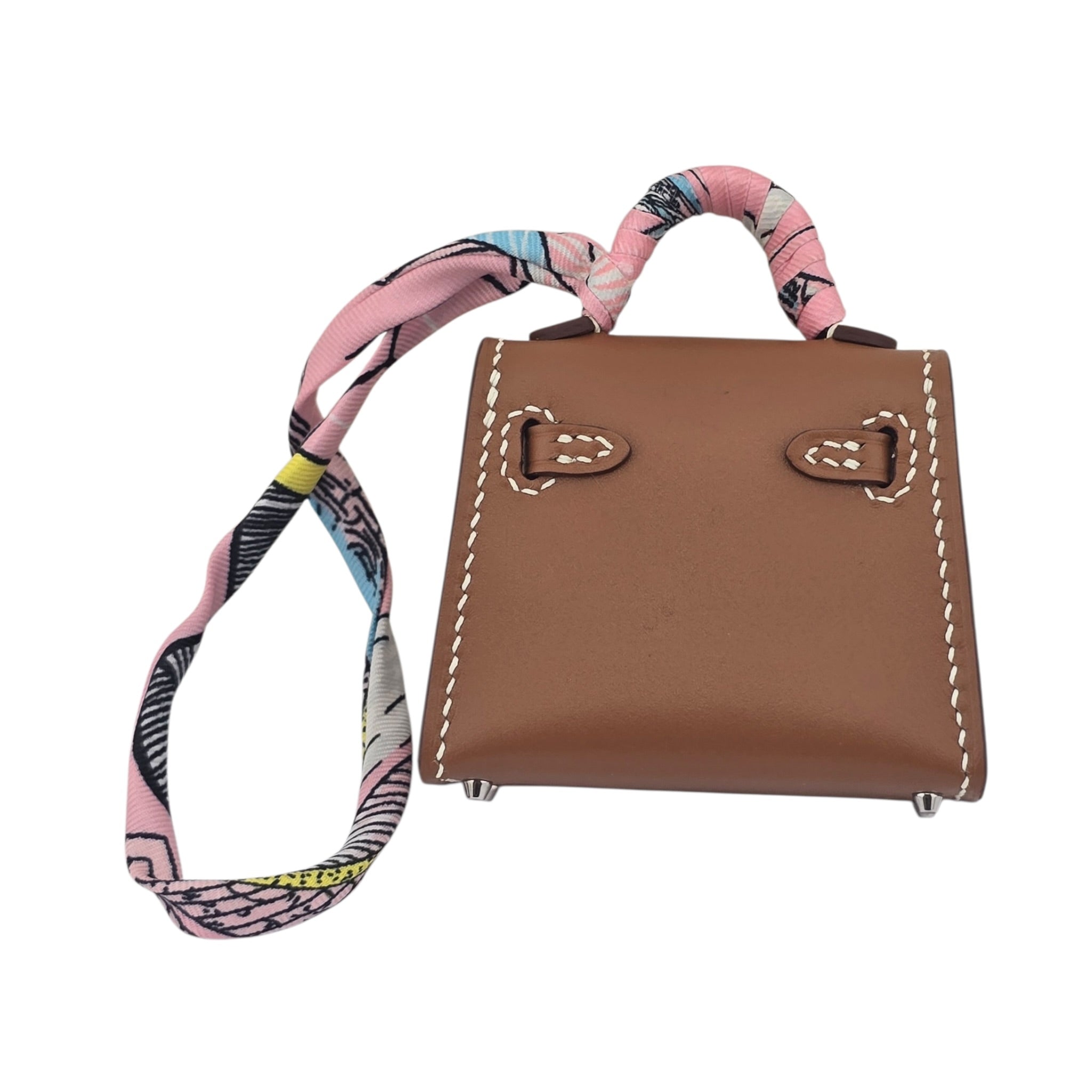 Hermès Tadelakt Mini Kelly Twilly Bag Charm Gold HERMES