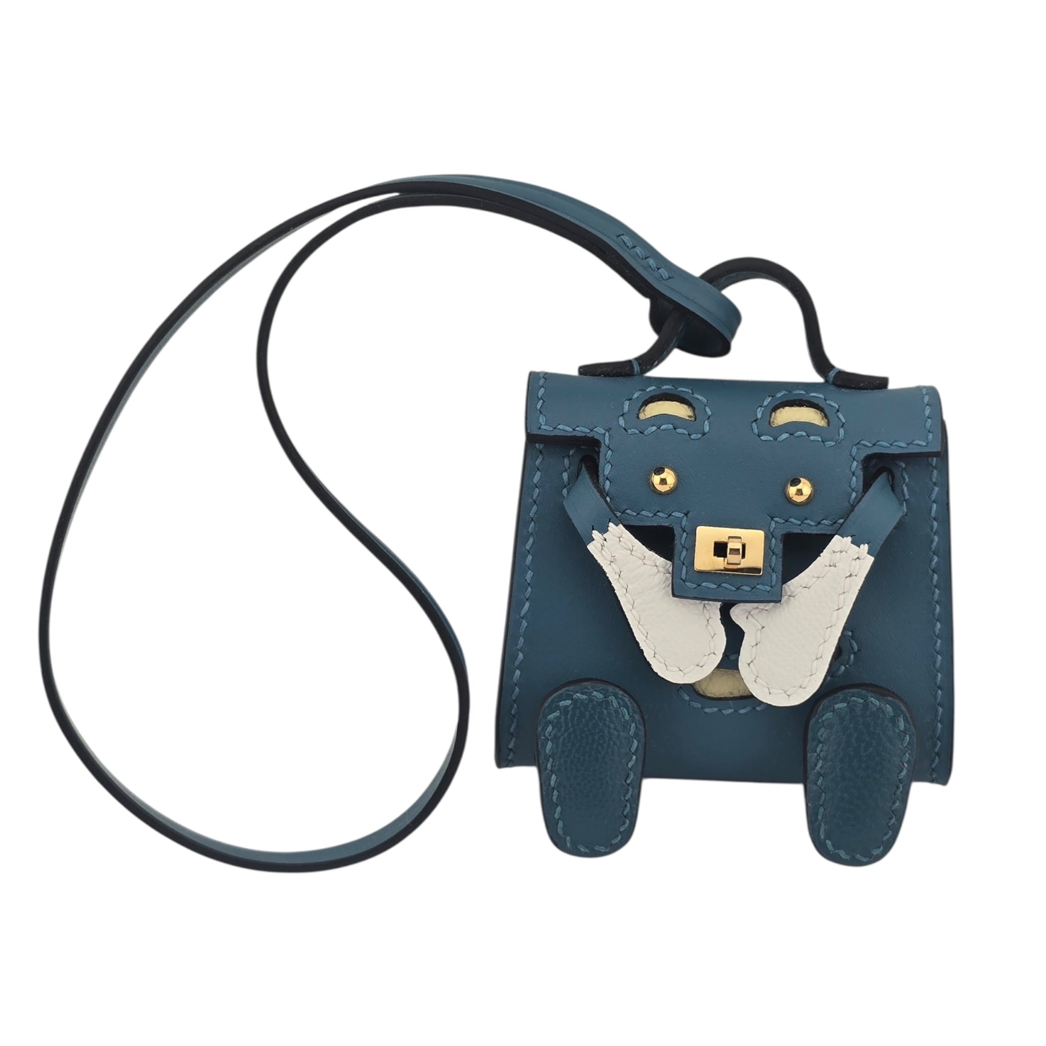 Hermès Quelle Idole Kelly Doll Bag Charm Bleu Izmir HERMES