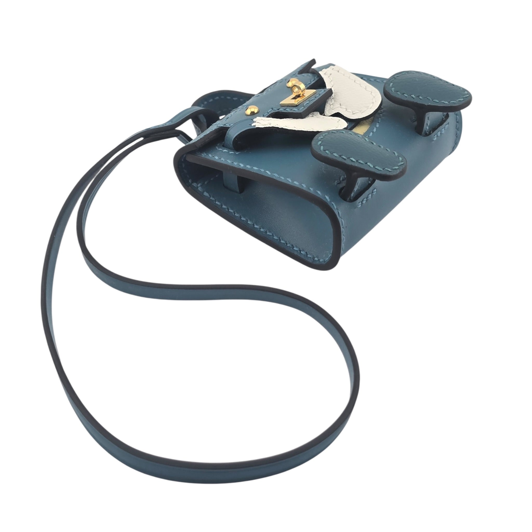 Hermès Quelle Idole Kelly Doll Bag Charm Bleu Izmir HERMES