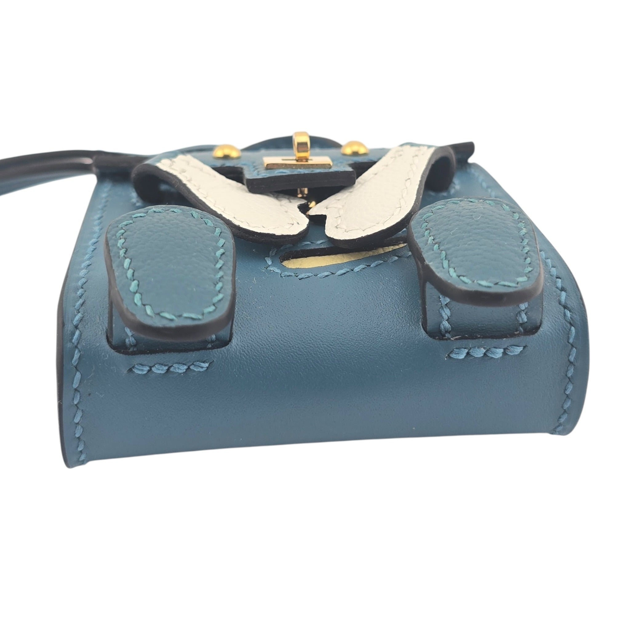 Hermès Quelle Idole Kelly Doll Bag Charm Bleu Izmir HERMES