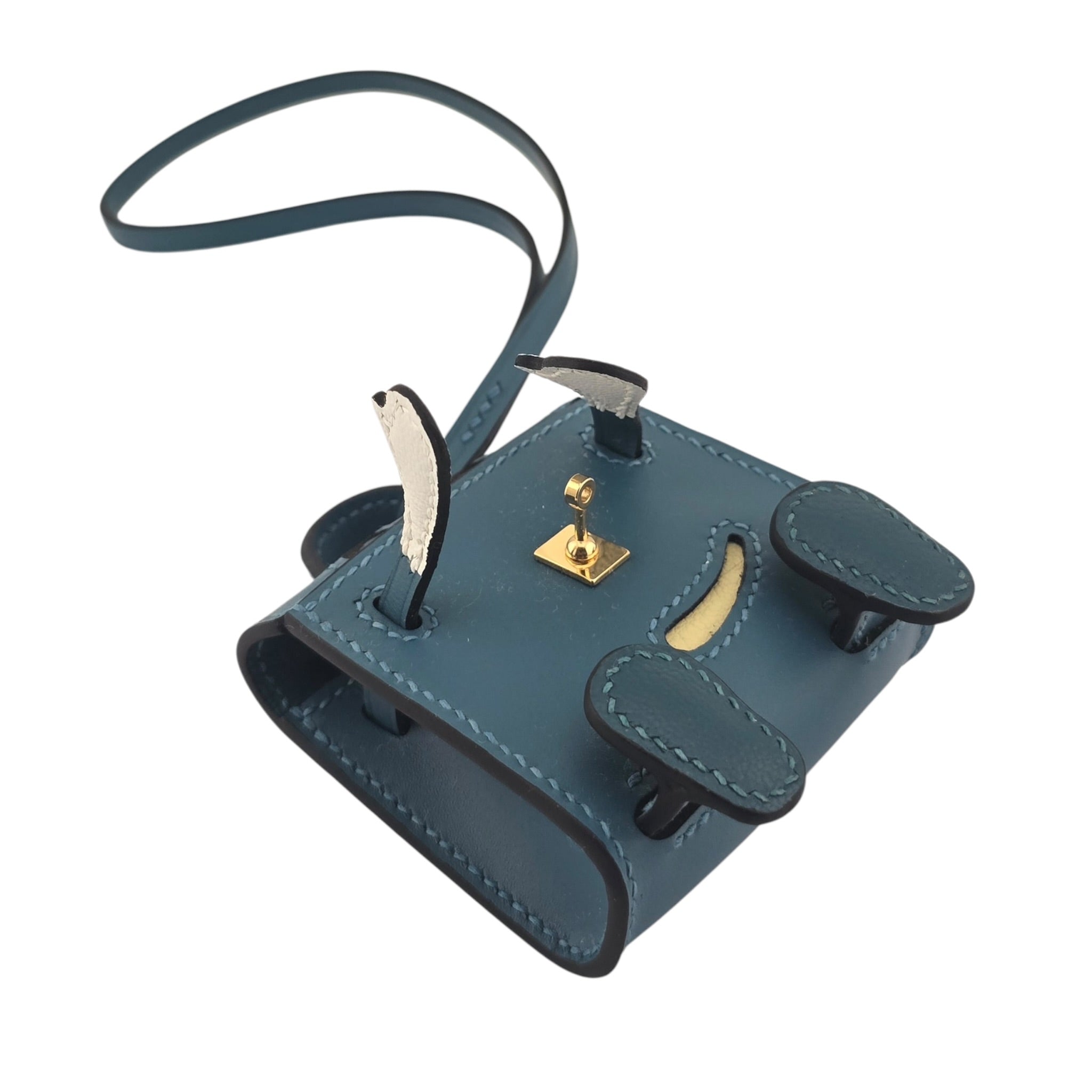 Hermès Quelle Idole Kelly Doll Bag Charm Bleu Izmir HERMES