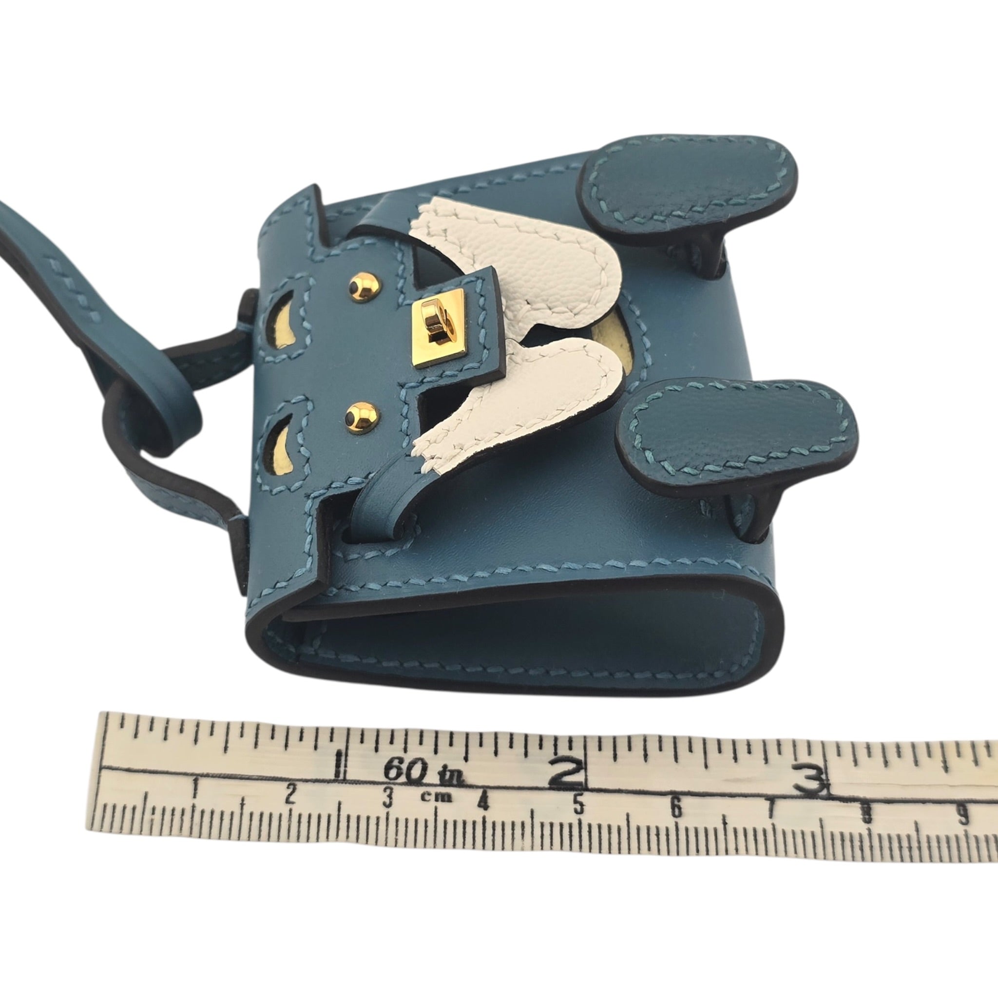 Hermès Quelle Idole Kelly Doll Bag Charm Bleu Izmir HERMES