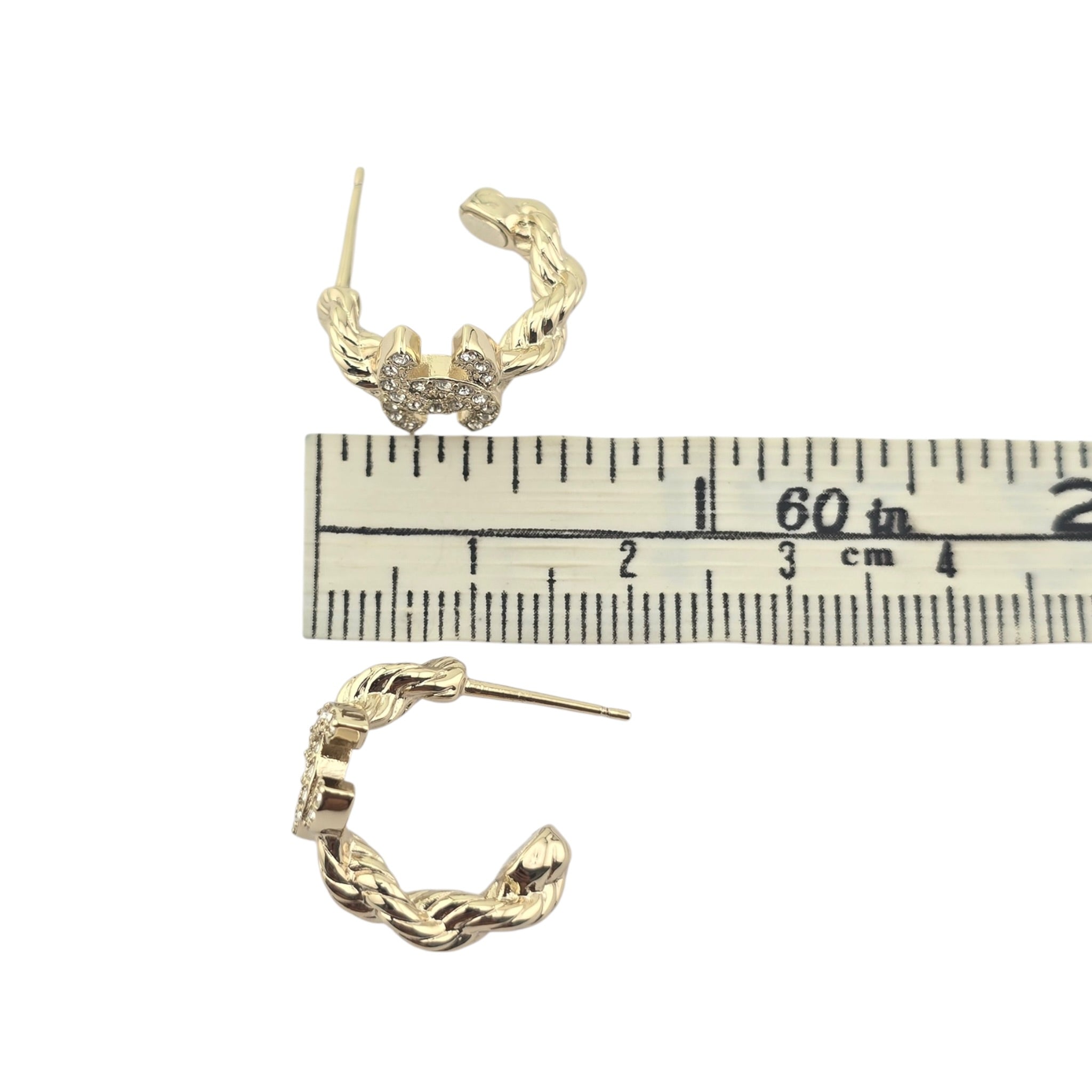 Chanel CC Gold Hoop Earrings 2026 CHANEL