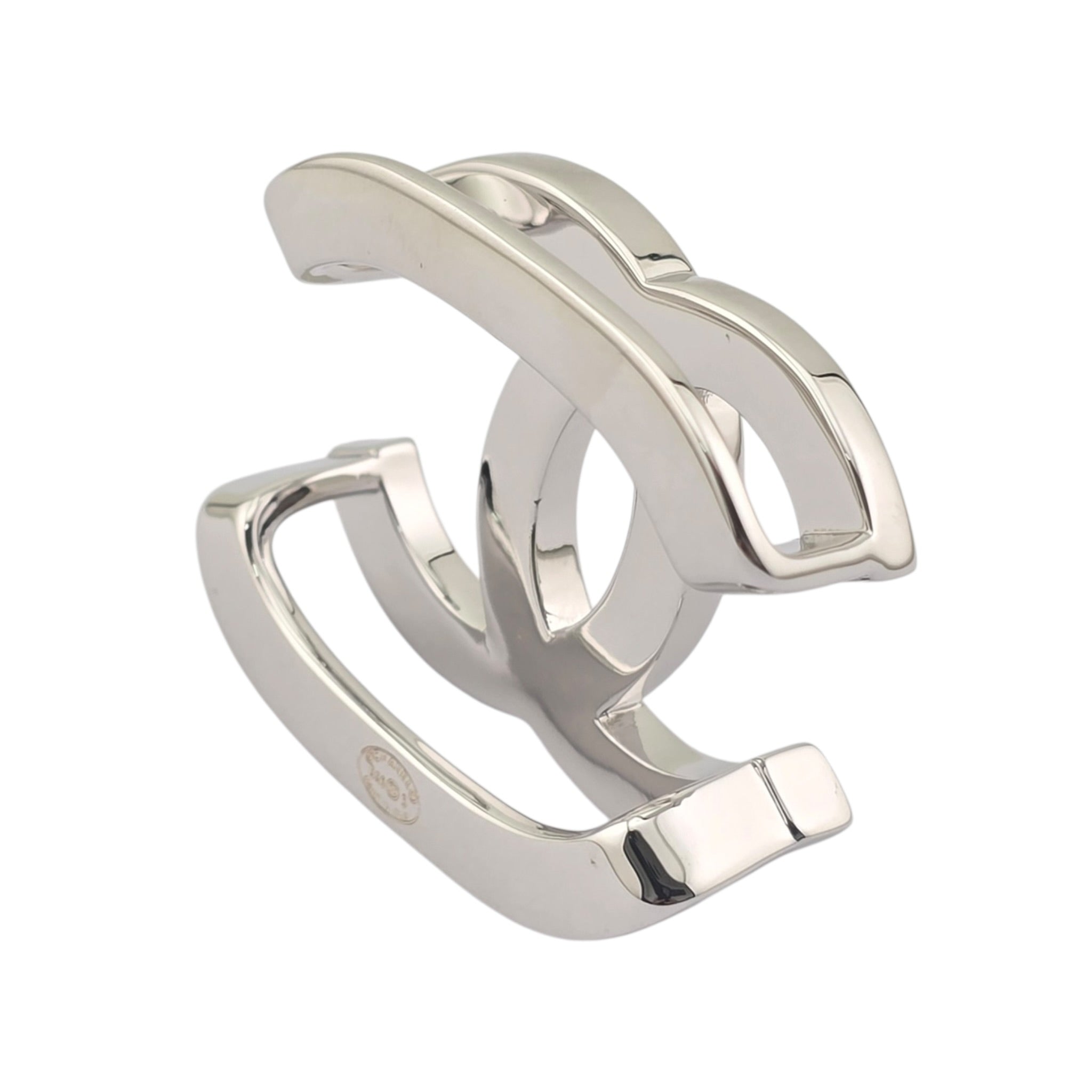 Chanel CC Silver Scarf Ring 2026 CHANEL