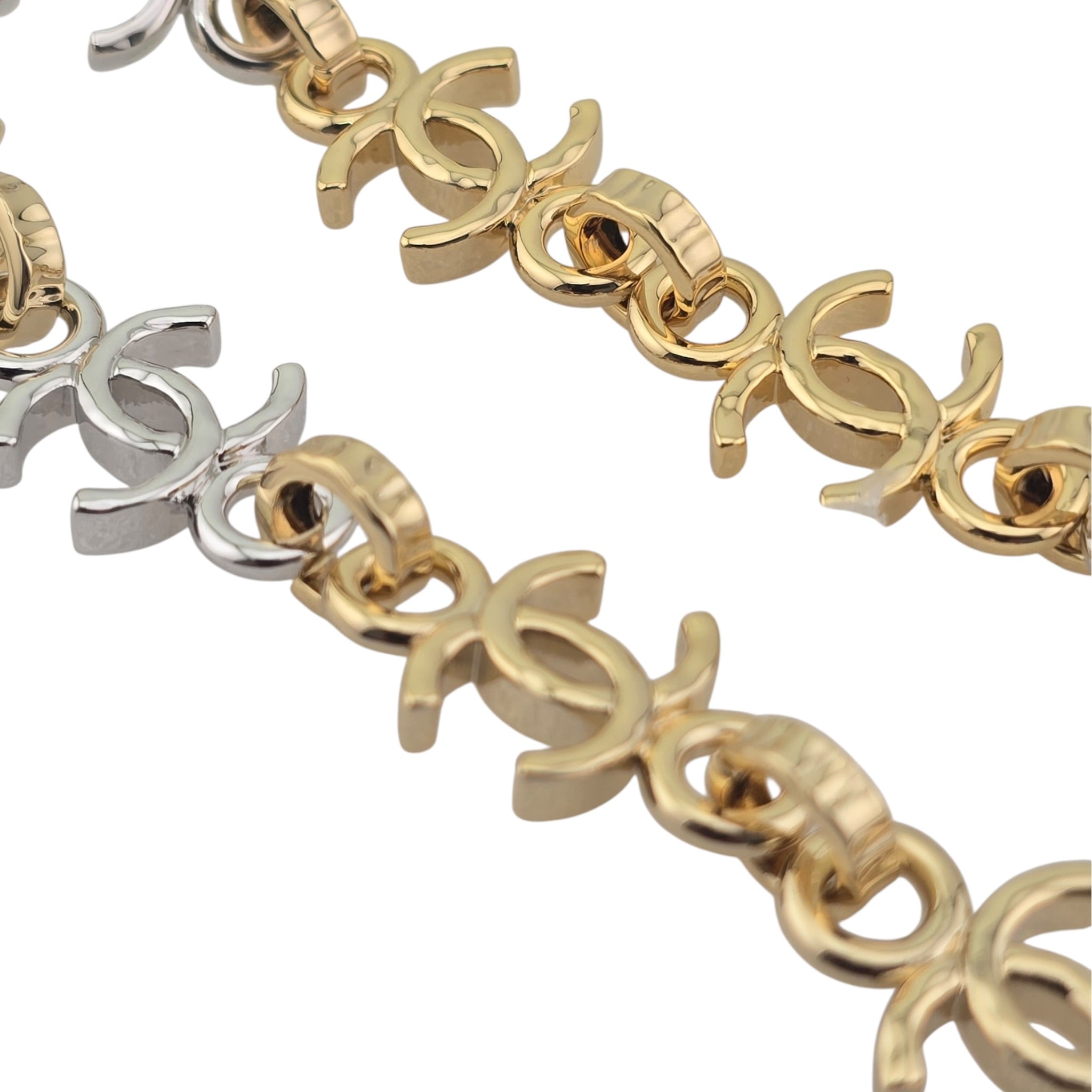 Chanel CC Gold Silver Long Drop Earrings 2026 CHANEL