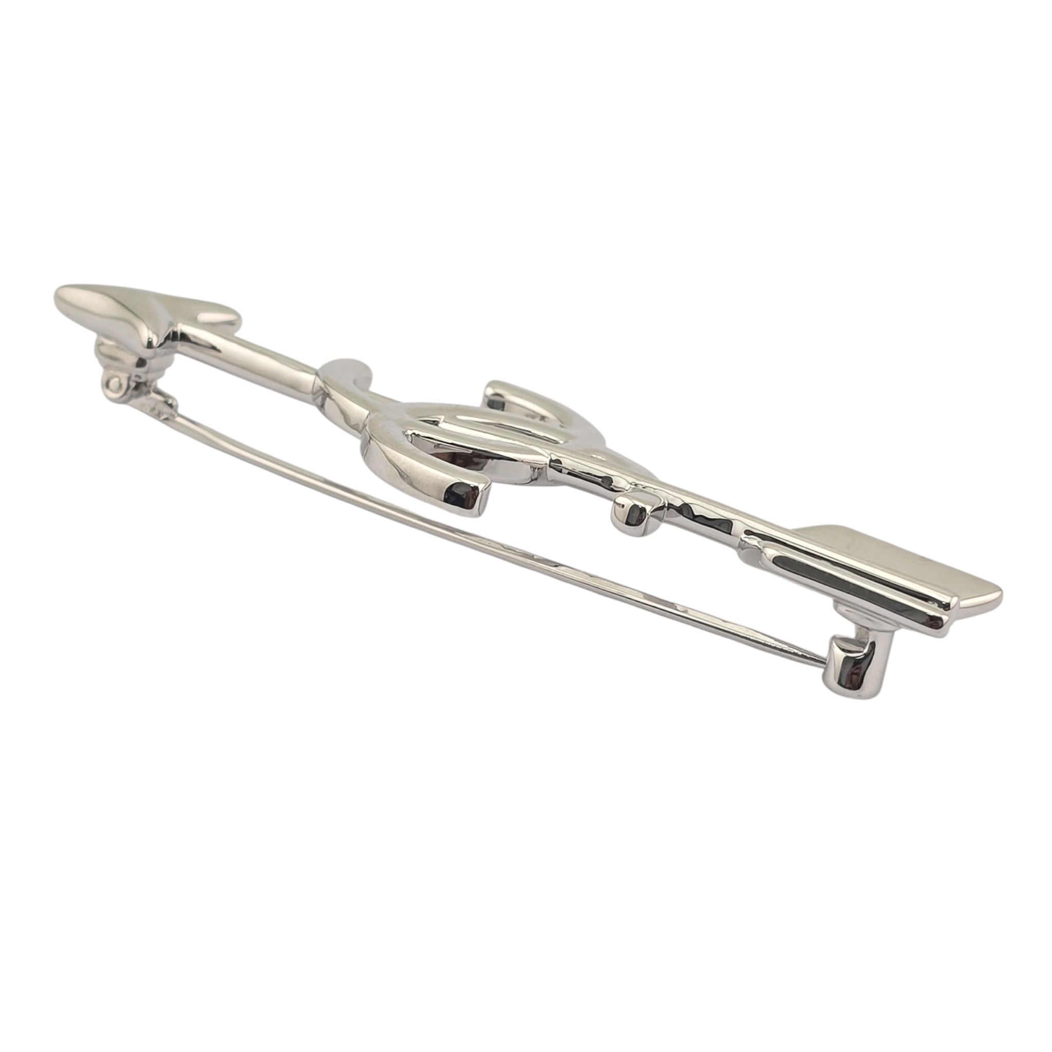 Chanel CC Arrow Silver Brooch 2026 SS26 CHANEL
