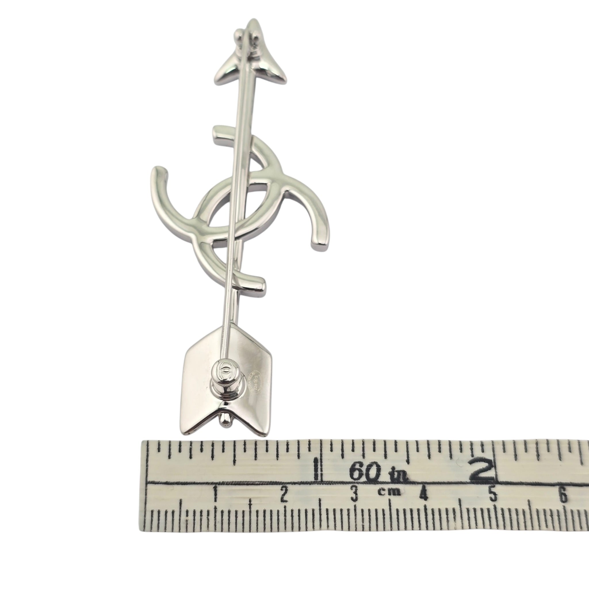 Chanel CC Arrow Silver Brooch 2026 SS26 CHANEL