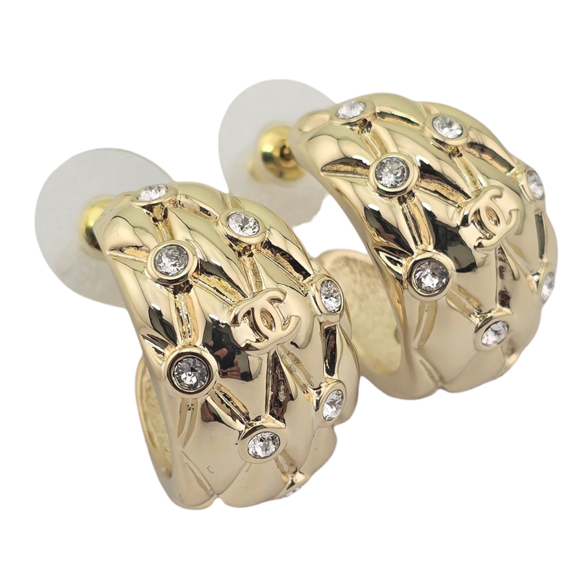 Chanel CC Gold Metal Hoop Earrings 2026 26P CHANEL