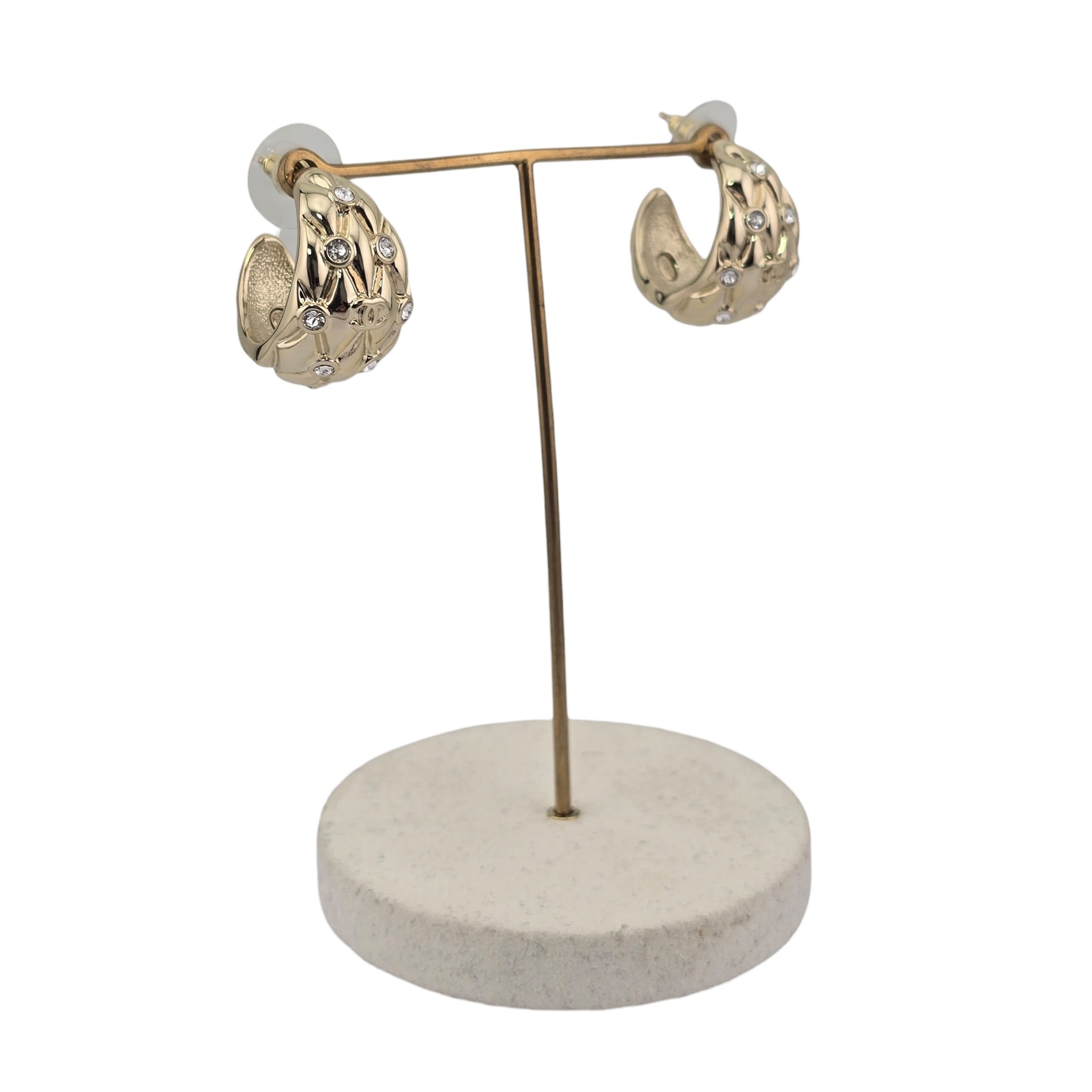 Chanel CC Gold Metal Hoop Earrings 2026 26P CHANEL