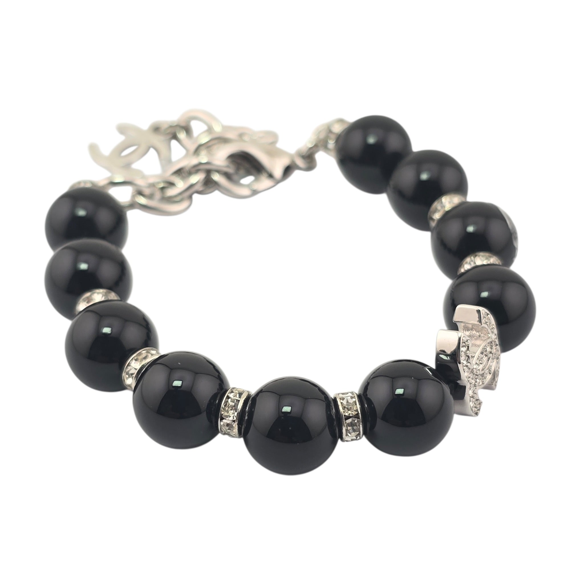 Chanel CC Black Faux Pearl Bracelet 2025 CHANEL