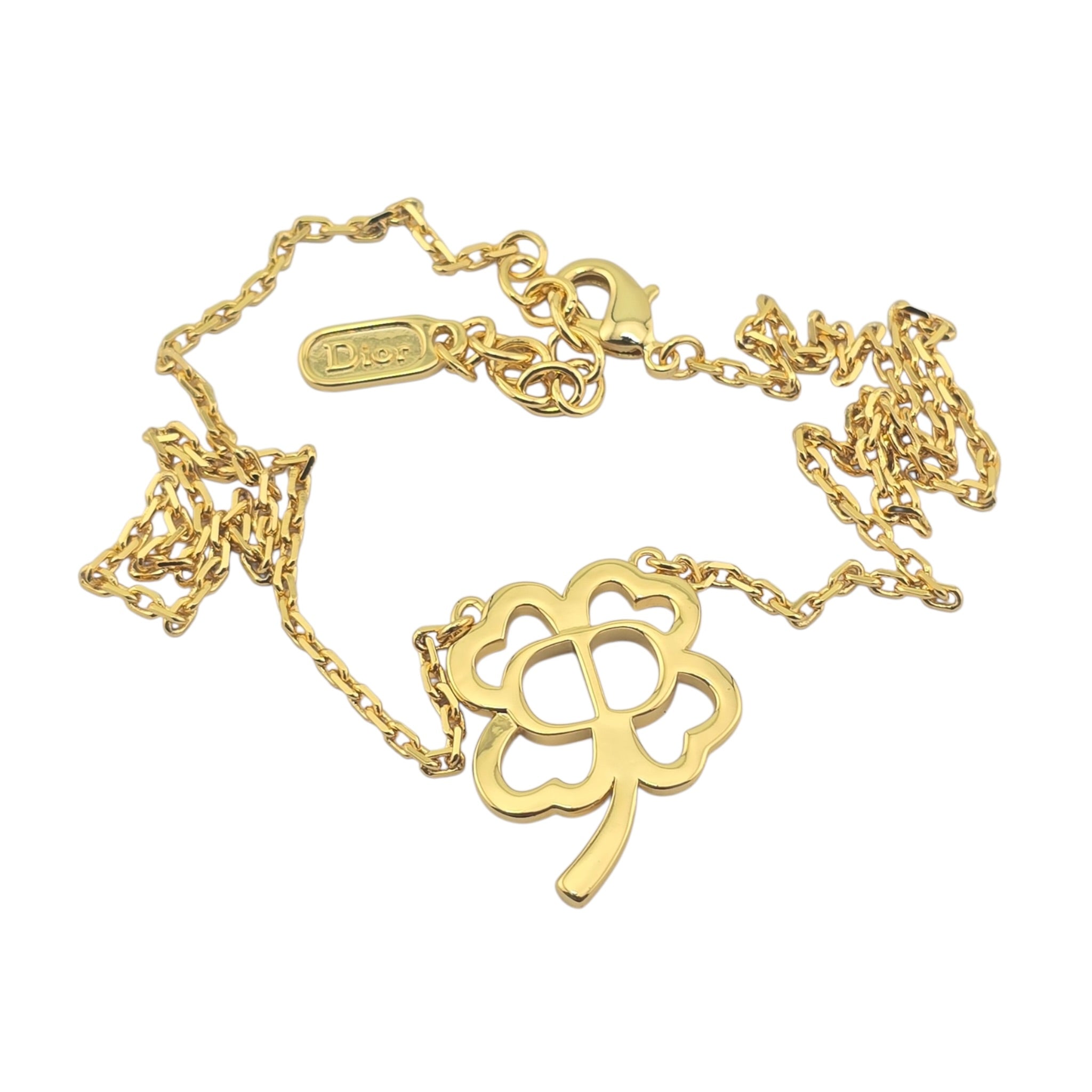 Christian Dior CD Shiny Clover Pendant Necklace DIOR