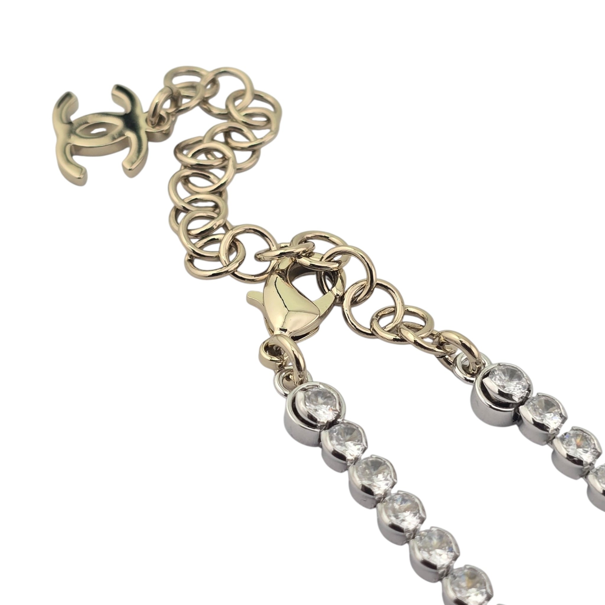 Chanel CC Gold Bow Crystal Necklace 2025 CHANEL
