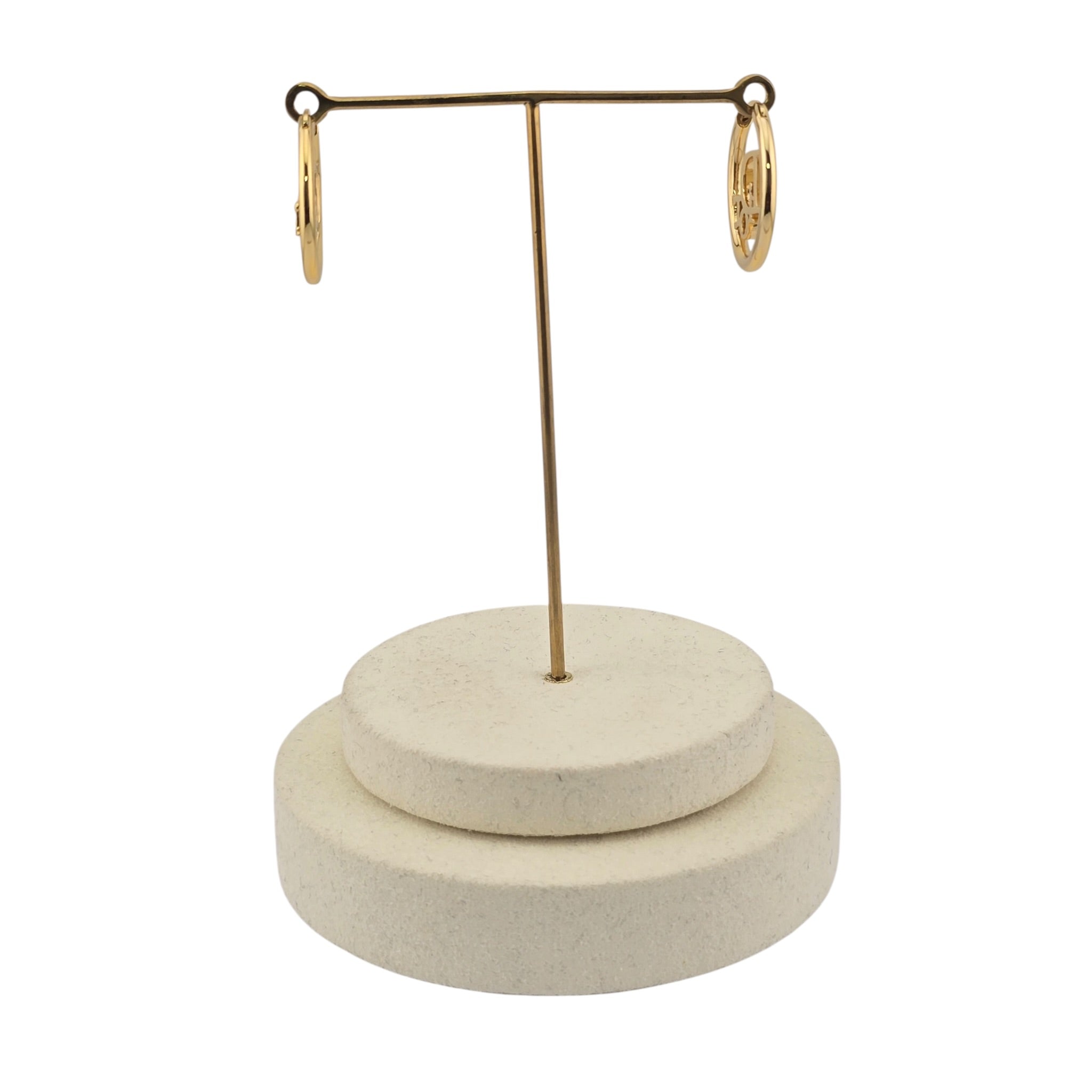 Christian Dior Oblique Gold Hoop Earrings DIOR