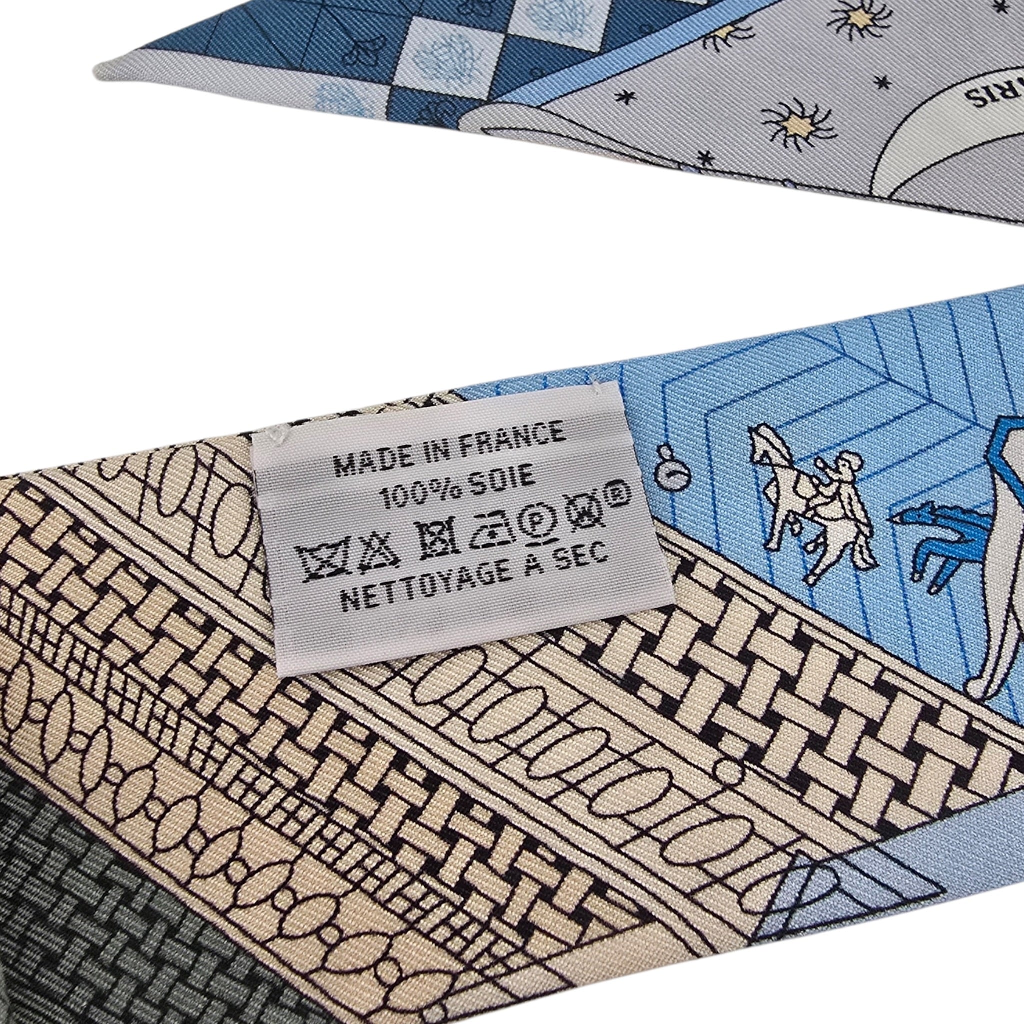Hermes Silk Twilly Objets de Curiosite Blue HERMES