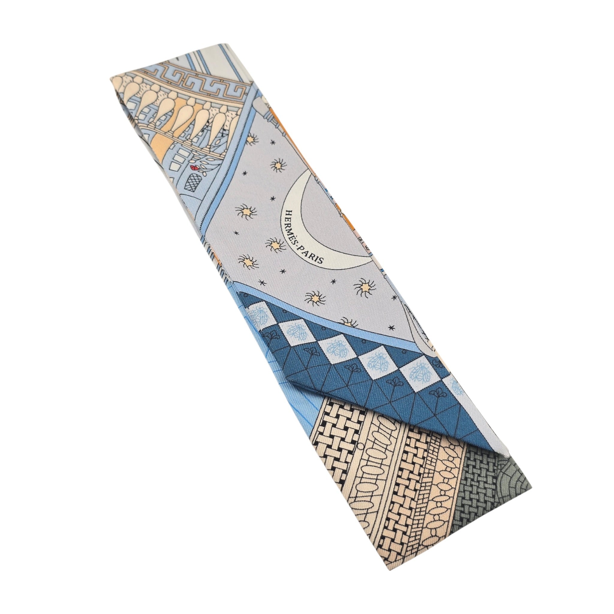 Hermes Silk Twilly Objets de Curiosite Blue HERMES