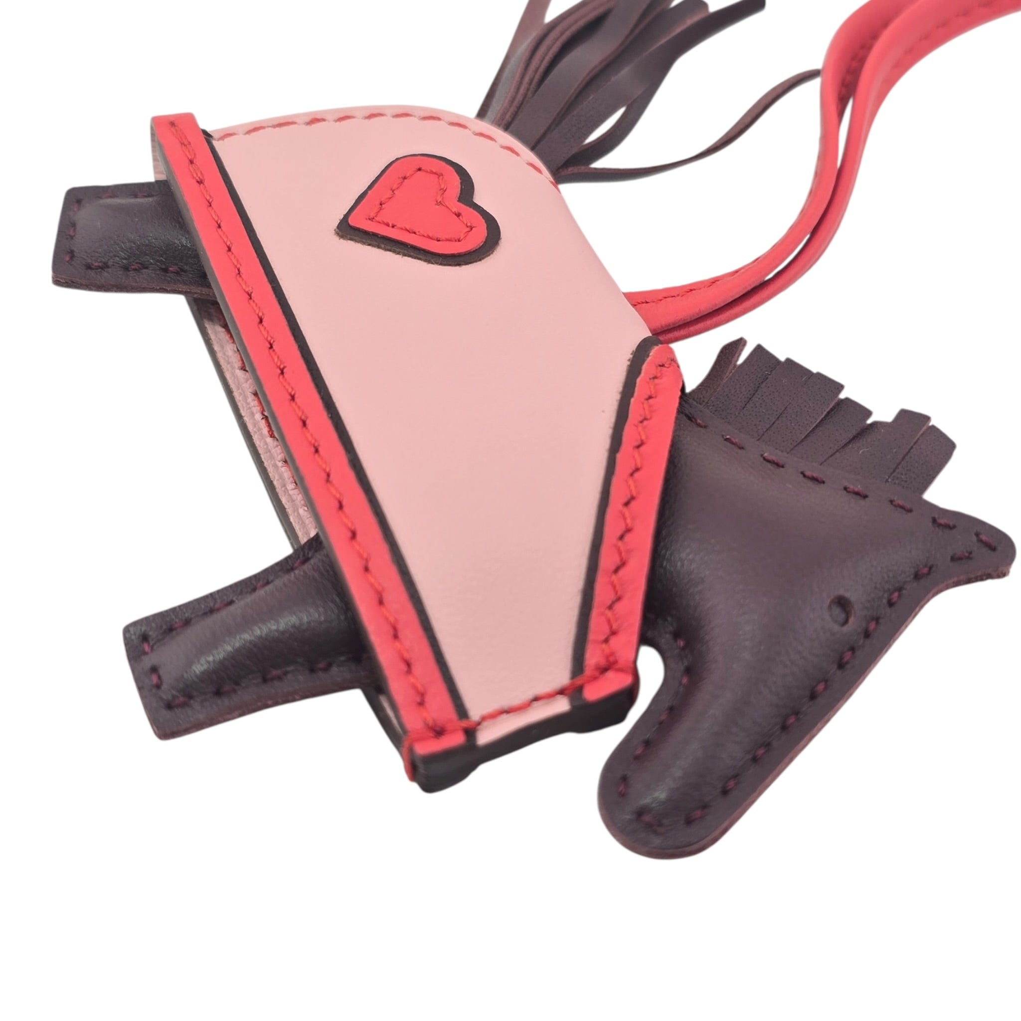 Hermès Rodeo Robeo Coeur Bag Charm PM Terre / Capucine / Rose Sakura / Terre Milo Lambskin HERMES