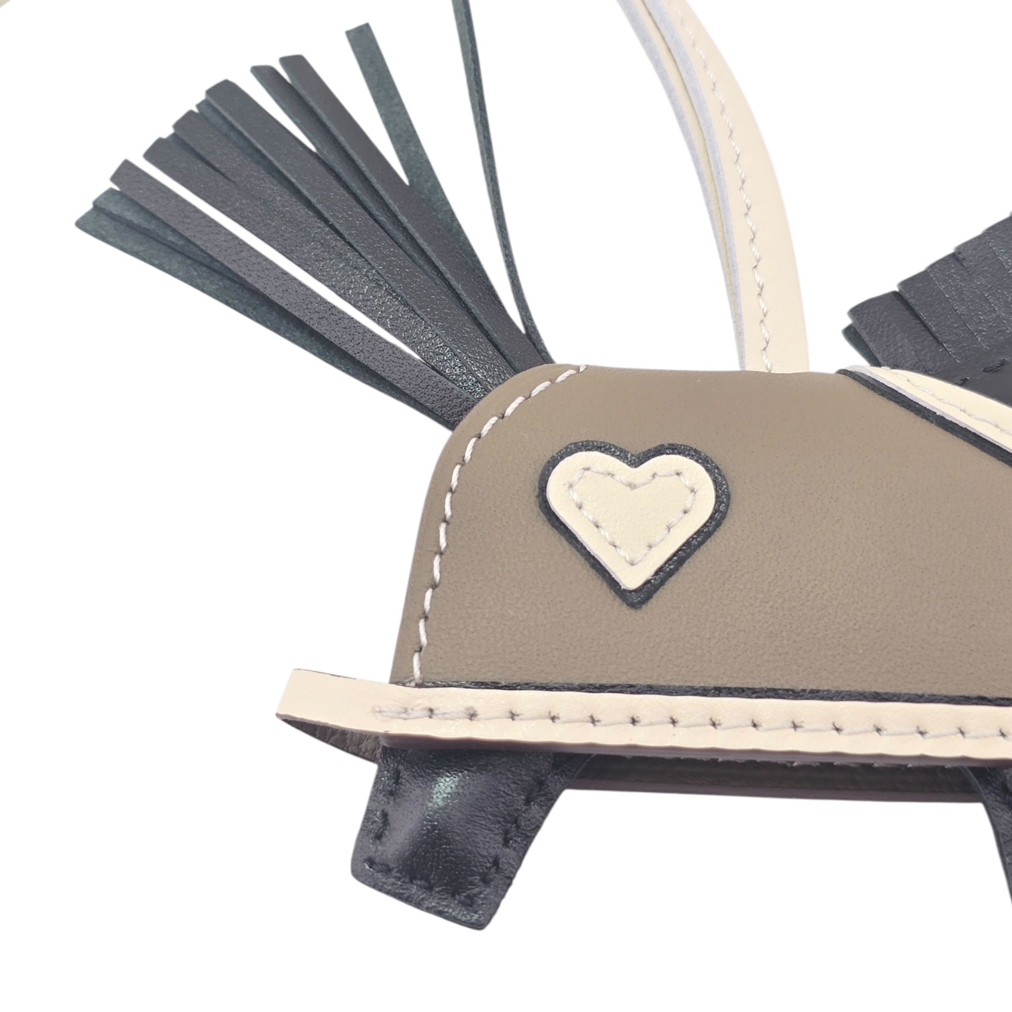Hermès Rodeo Robeo Coeur Bag Charm PM Noir / Craie / Étoupe / Noir Milo Lambskin HERMES