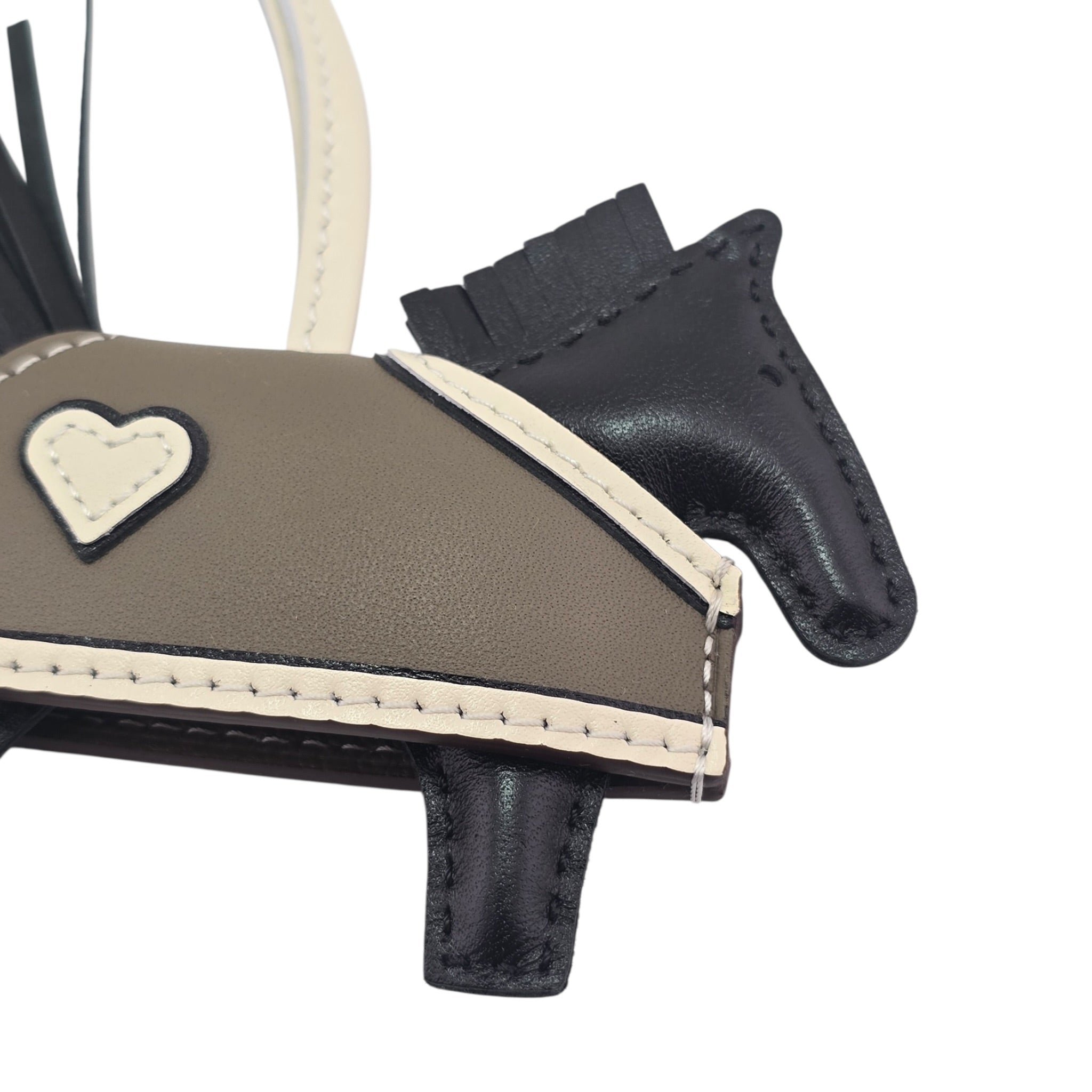 Hermès Rodeo Robeo Coeur Bag Charm PM Noir / Craie / Étoupe / Noir Milo Lambskin HERMES
