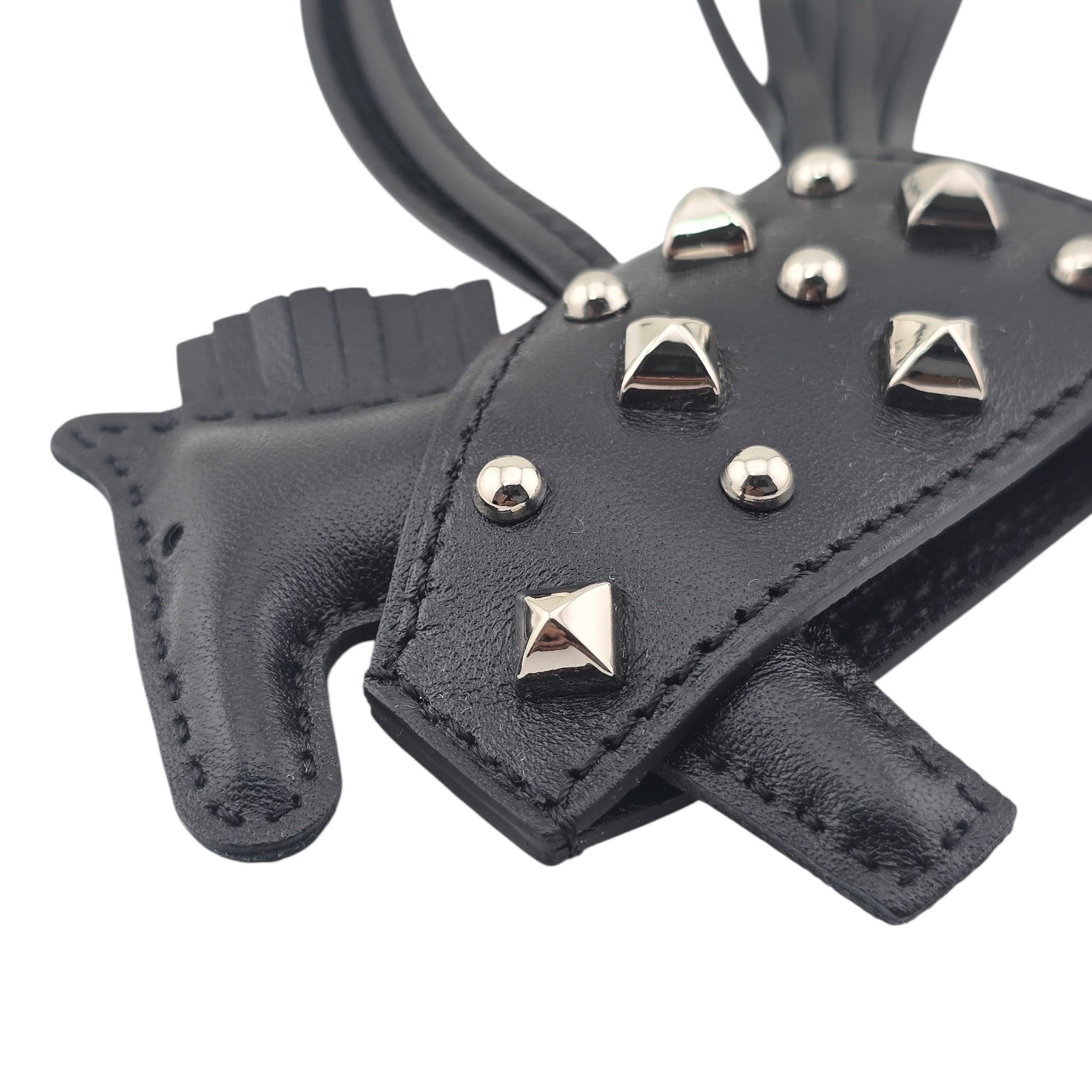 Hermès Rodeo Robeo Rock Studded Bag Charm PM Noir Lambskin HERMES
