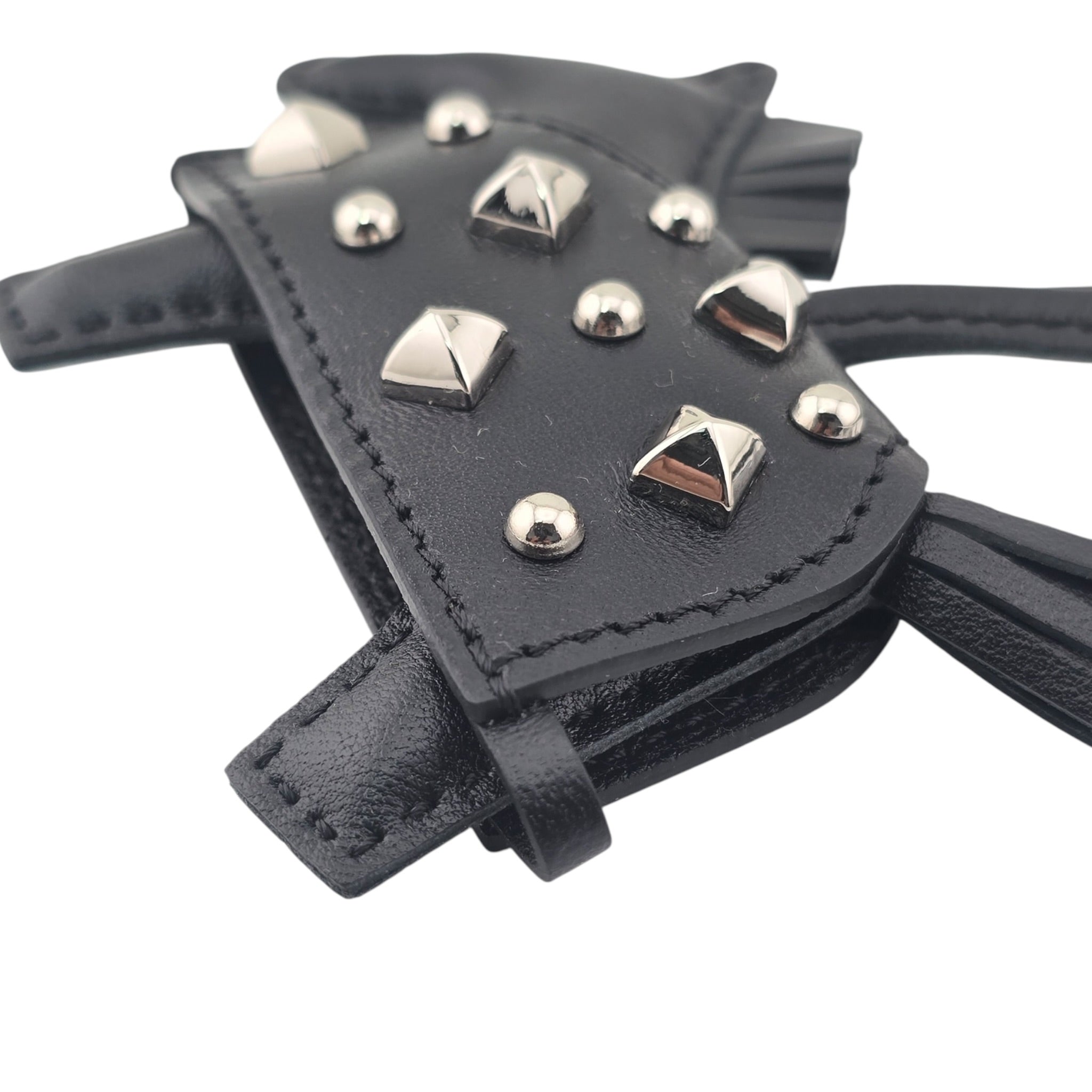 Hermès Rodeo Robeo Rock Studded Bag Charm PM Noir Lambskin HERMES