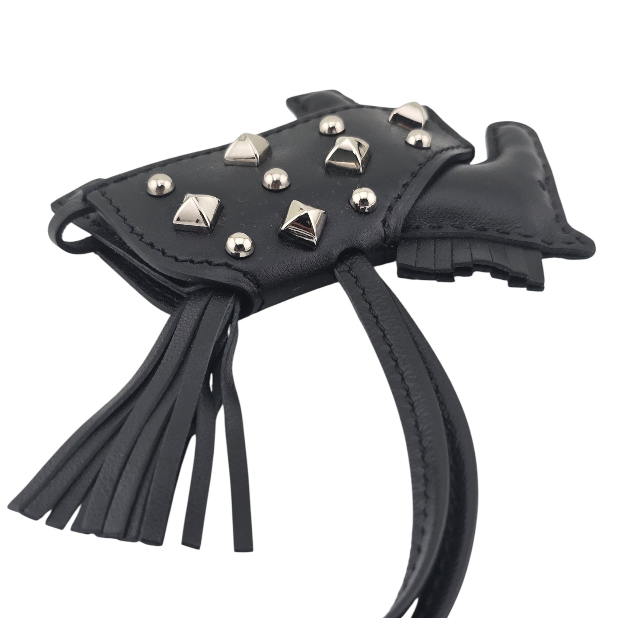 Hermès Rodeo Robeo Rock Studded Bag Charm PM Noir Lambskin HERMES