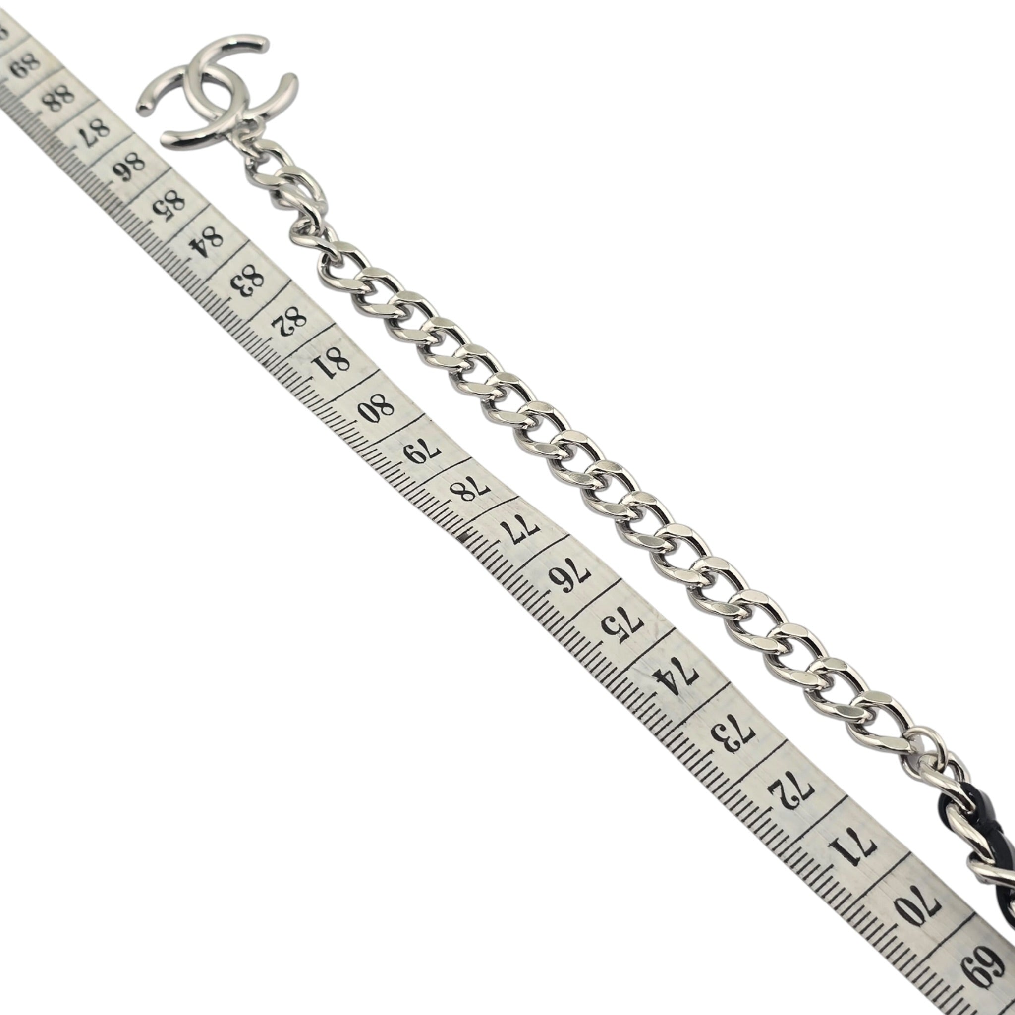 Chanel CC Black Silver Patent Lambskin Necklace 2025 CHANEL