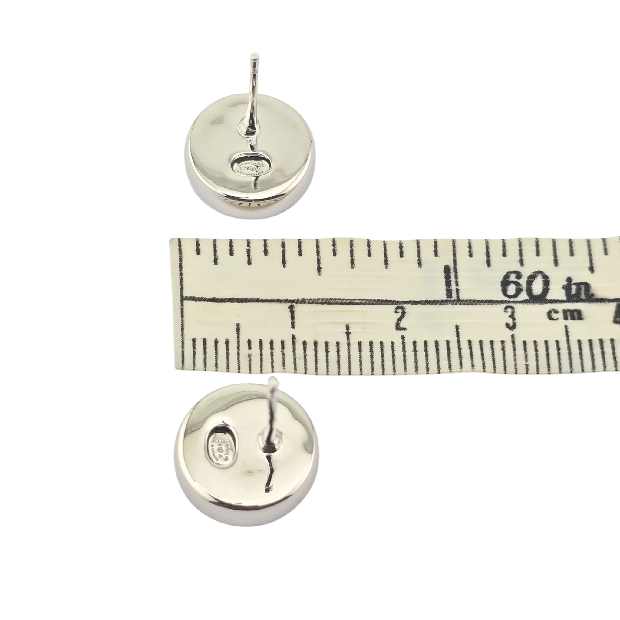 Chanel CC Round Black Silver Earrings 2026 CHANEL