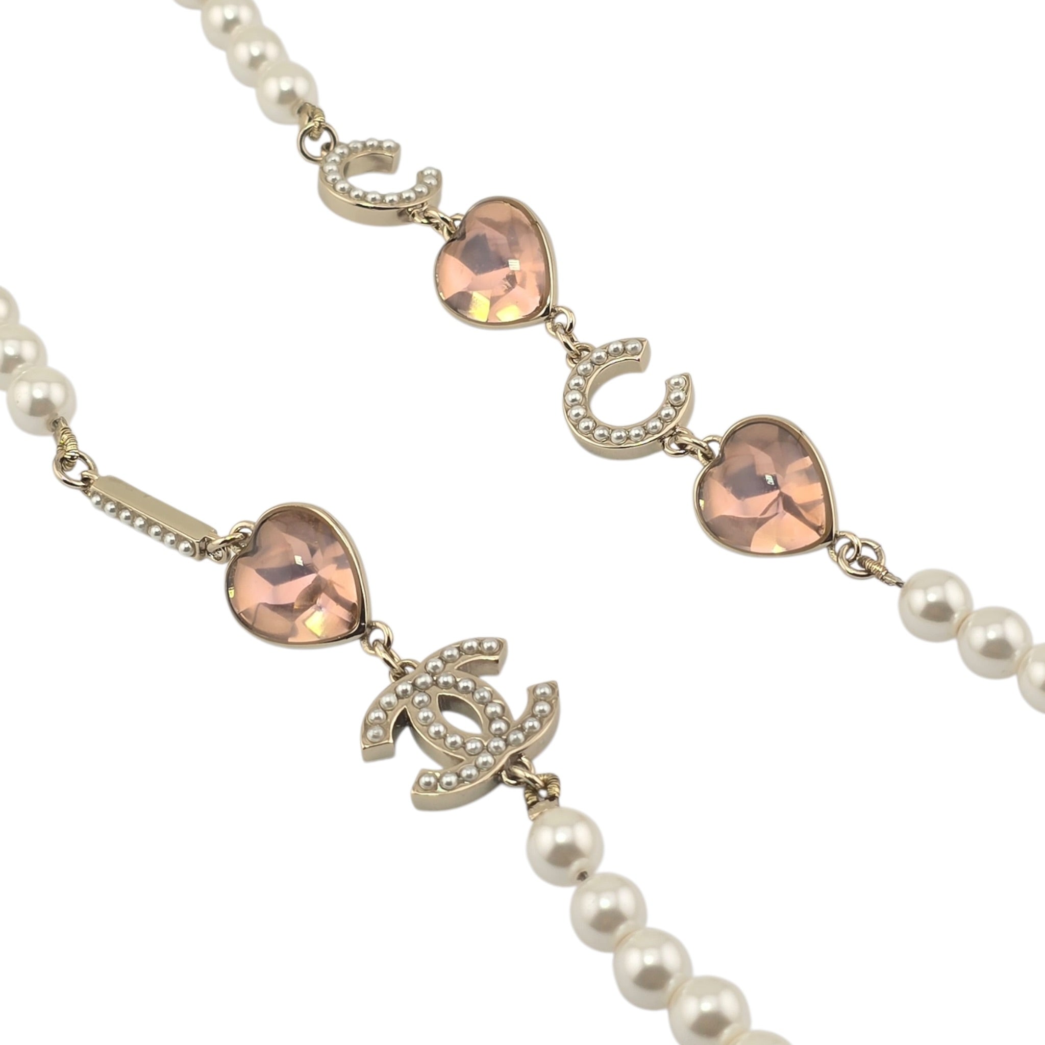 Chanel CC Coco Love Long Pearl Necklace 2022 CHANEL