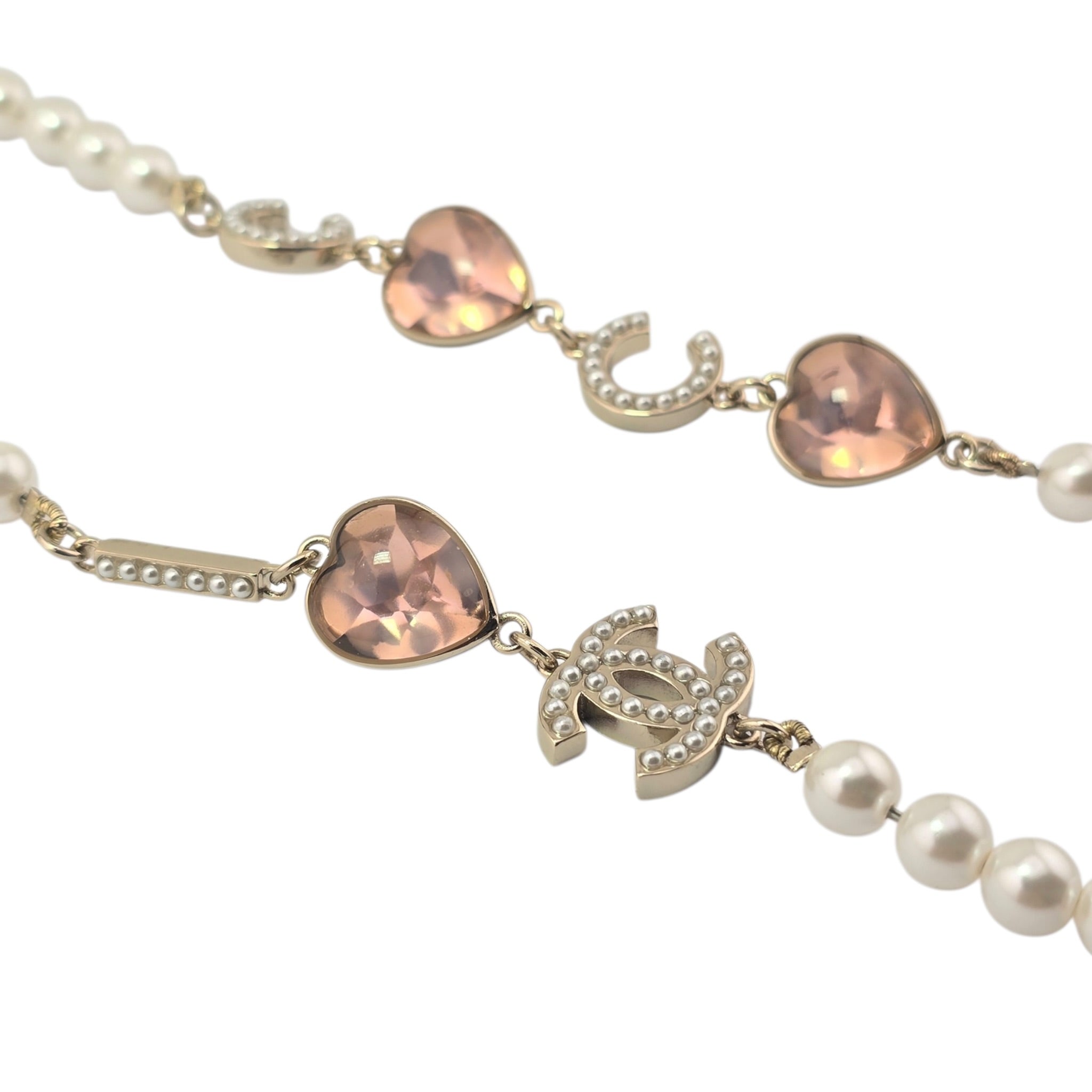 Chanel CC Coco Love Long Pearl Necklace 2022 CHANEL