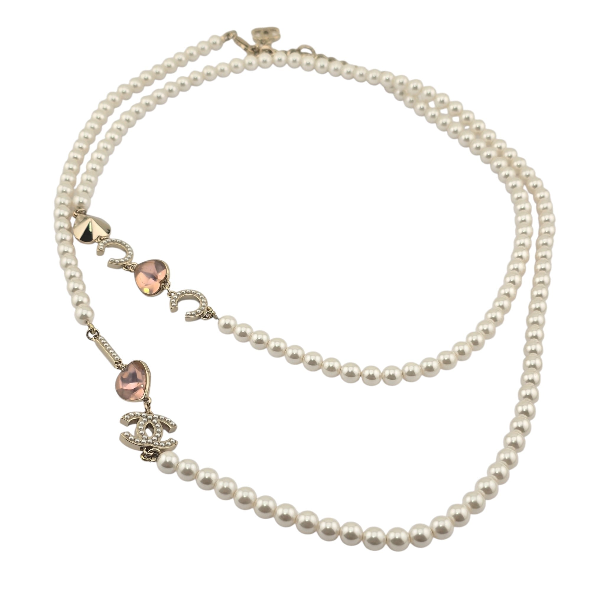 Chanel CC Coco Love Long Pearl Necklace 2022 CHANEL