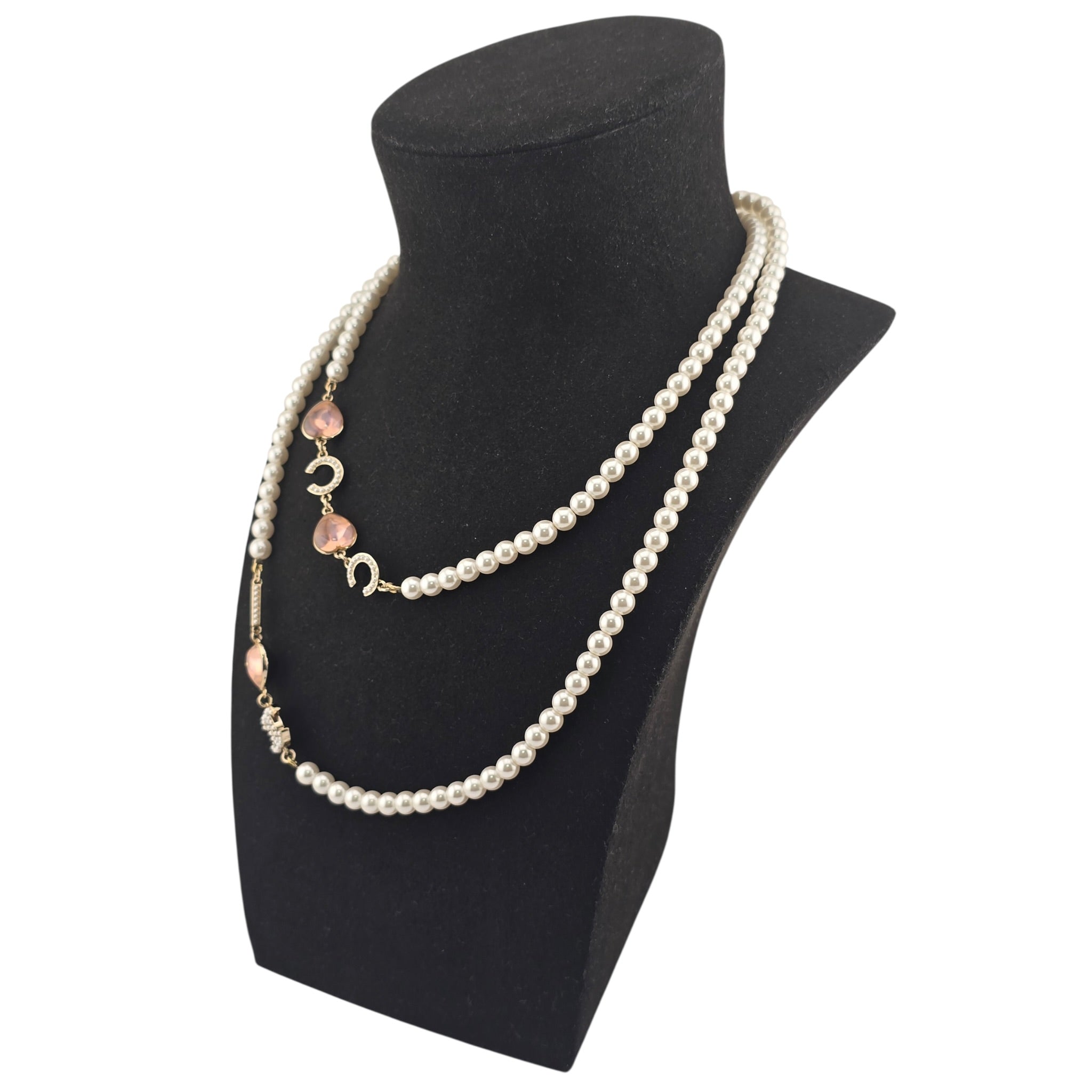 Chanel CC Coco Love Long Pearl Necklace 2022 CHANEL