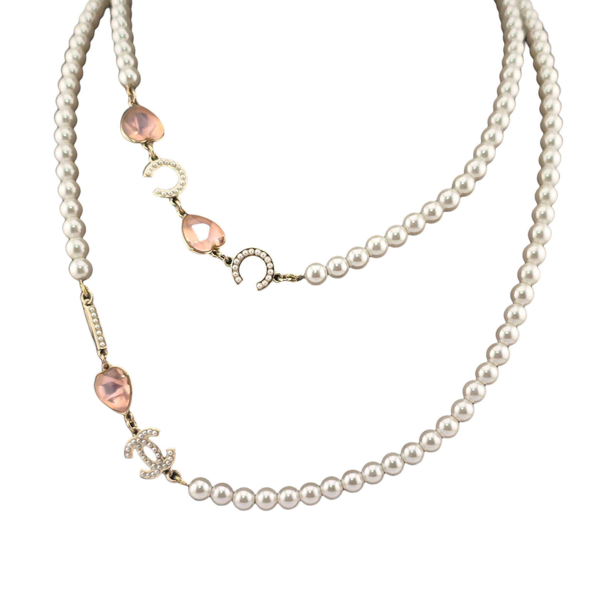 Chanel CC Coco Love Long Pearl Necklace 2022 CHANEL