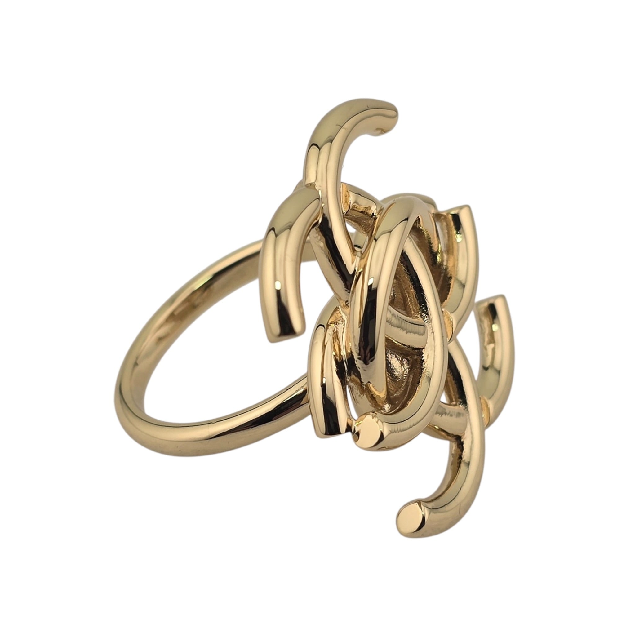 Chanel CC Double Interlock Gold Ring 2026 CHANEL