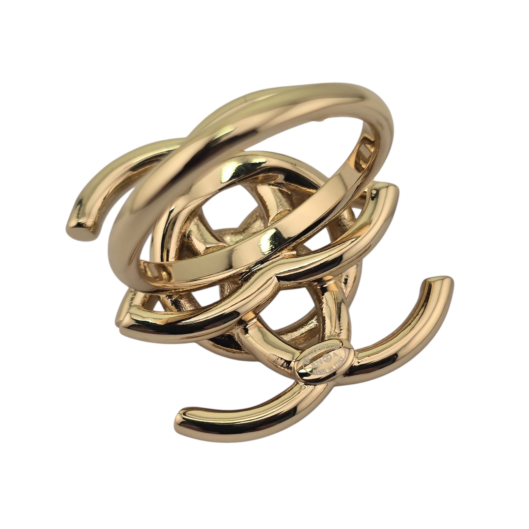 Chanel CC Double Interlock Gold Ring 2026 CHANEL