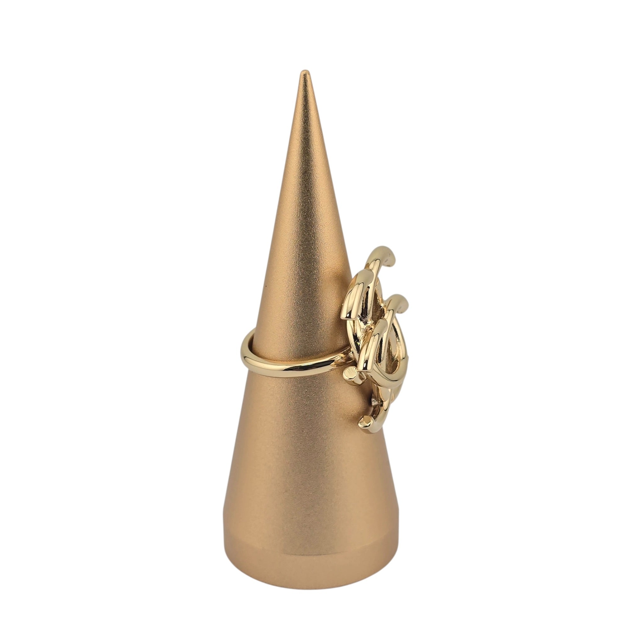 Chanel CC Double Interlock Gold Ring 2026 CHANEL