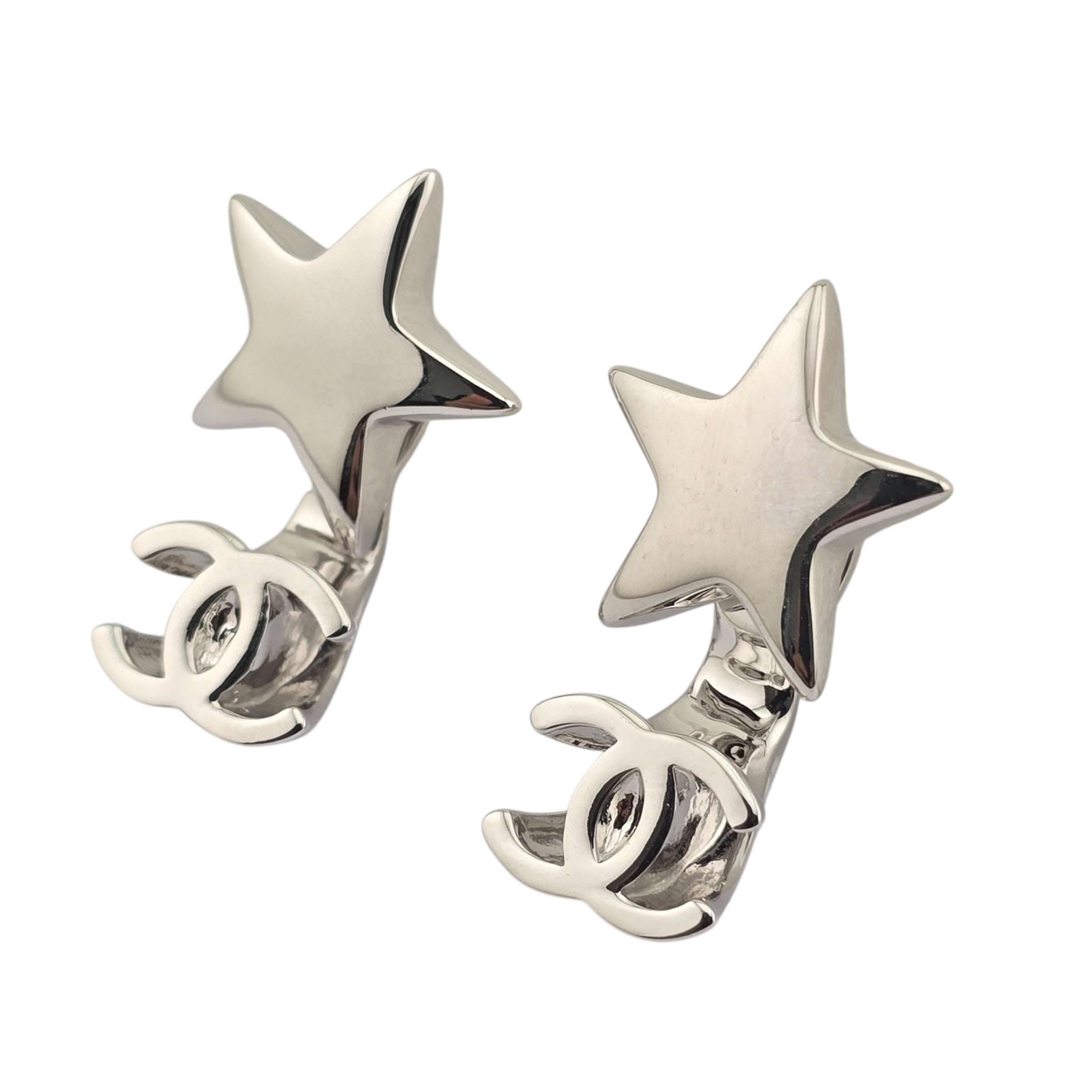 Chanel CC Silver Star Earrings 2026 CHANEL