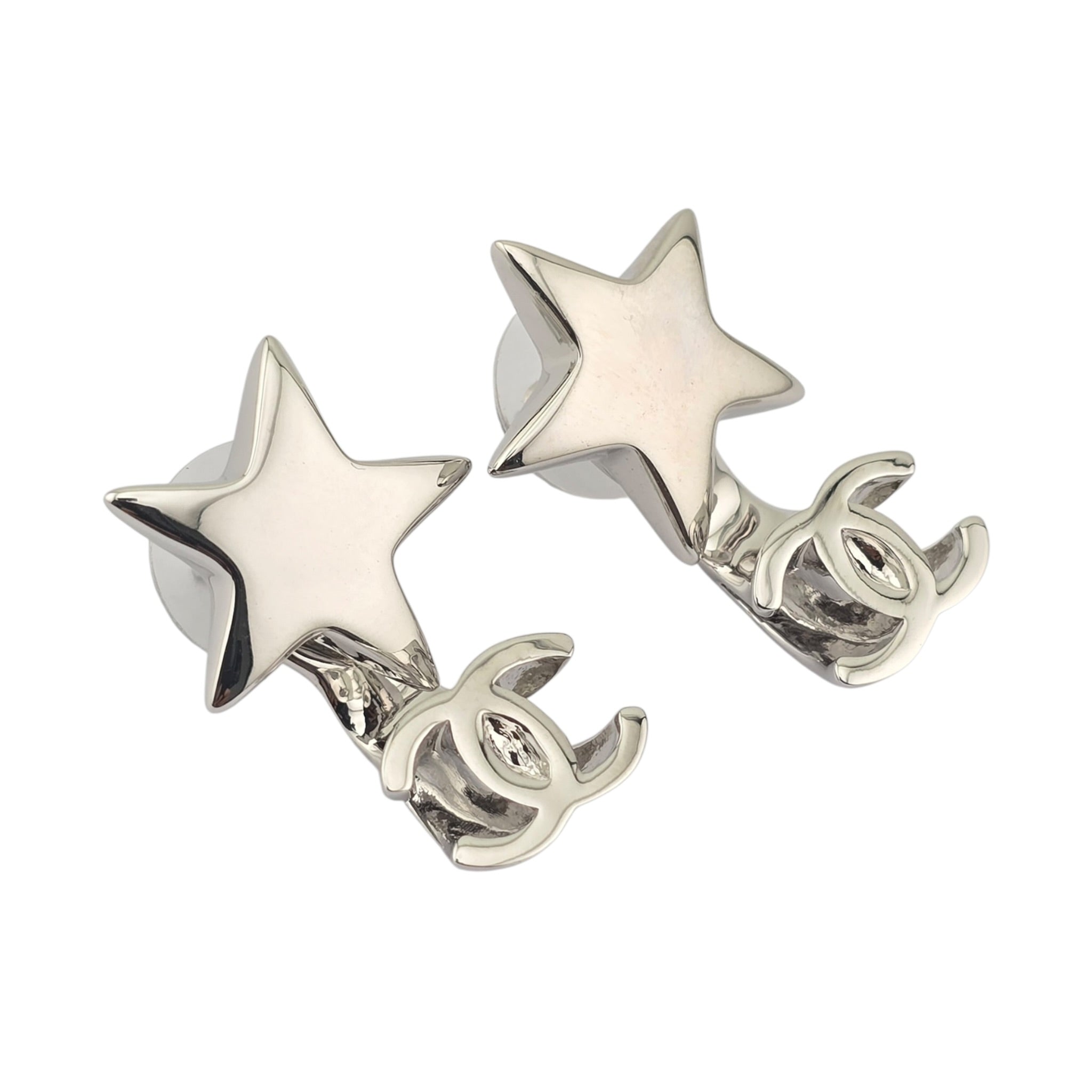 Chanel CC Silver Star Earrings 2026 CHANEL