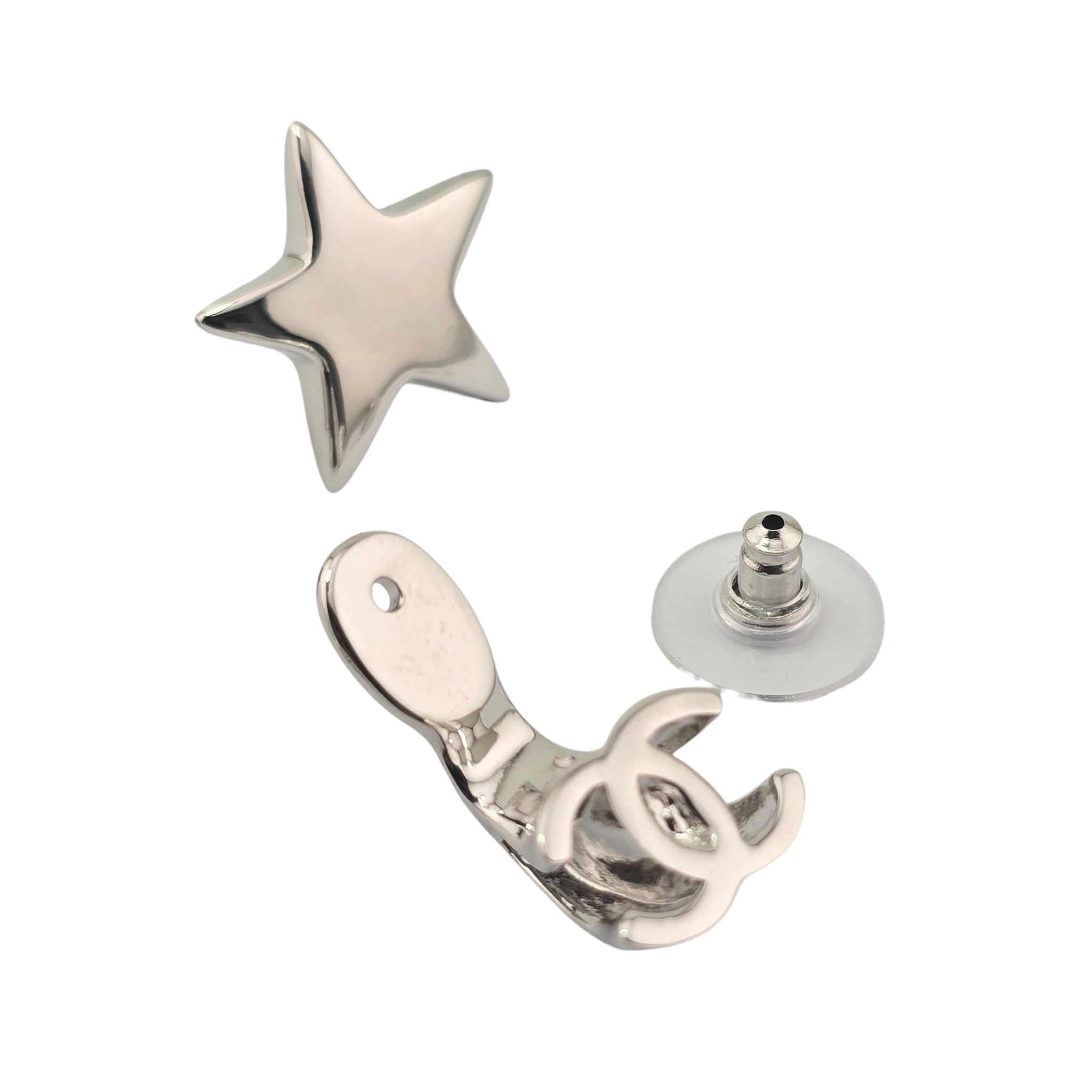 Chanel CC Silver Star Earrings 2026 CHANEL