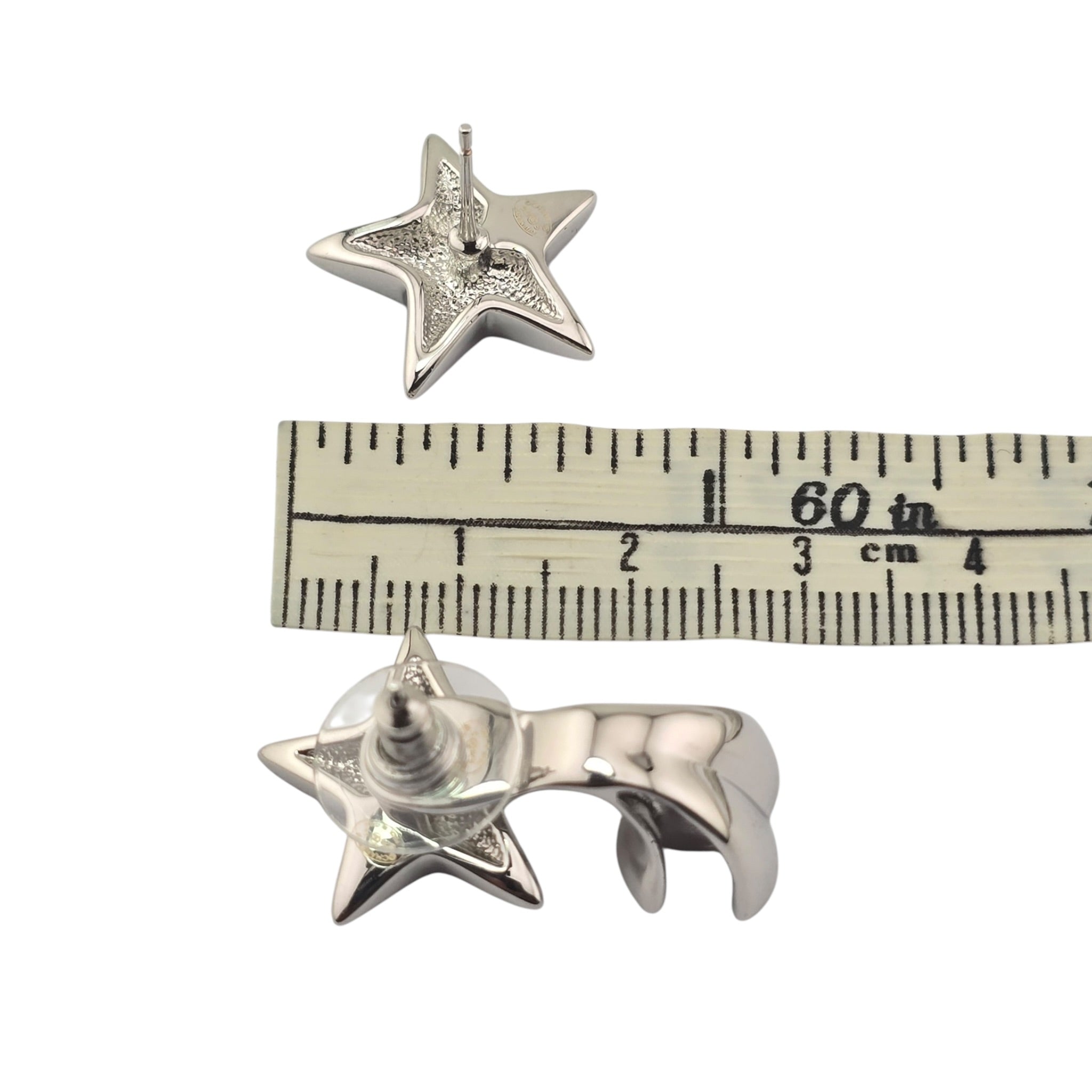 Chanel CC Silver Star Earrings 2026 CHANEL