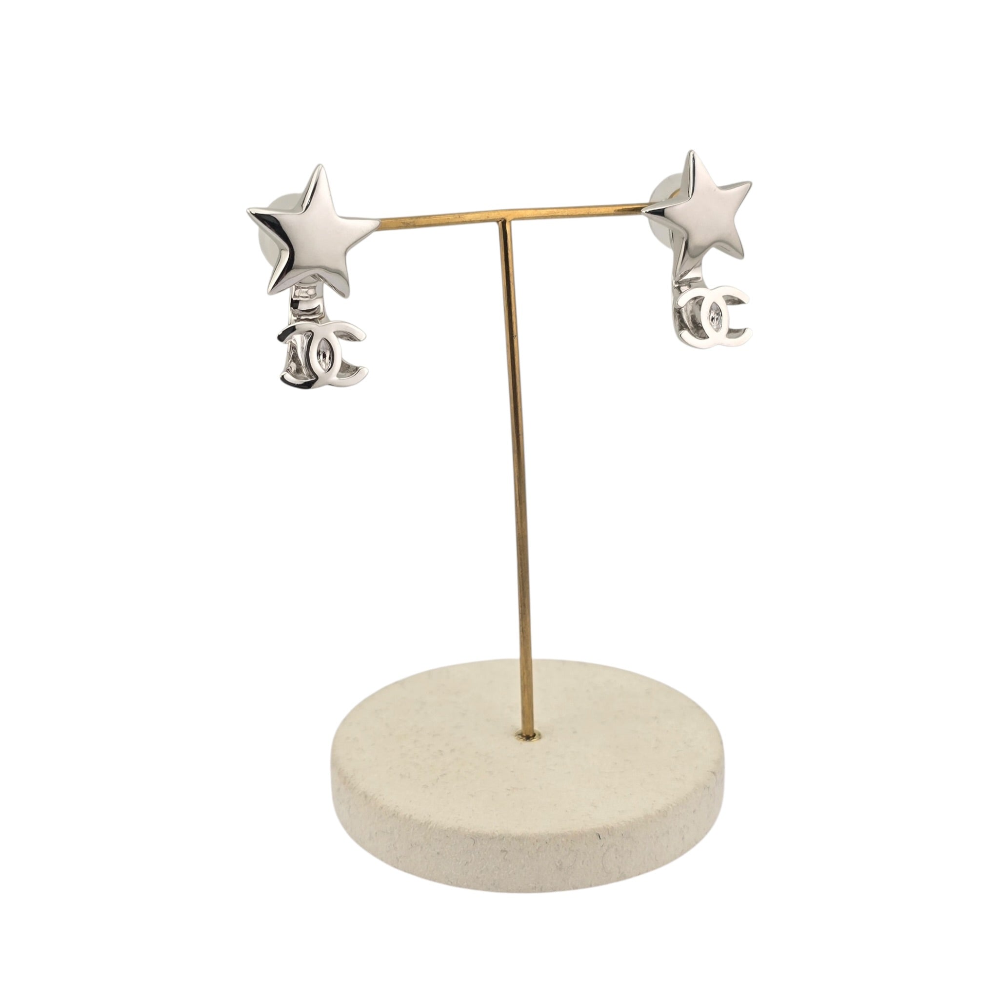 Chanel CC Silver Star Earrings 2026 CHANEL