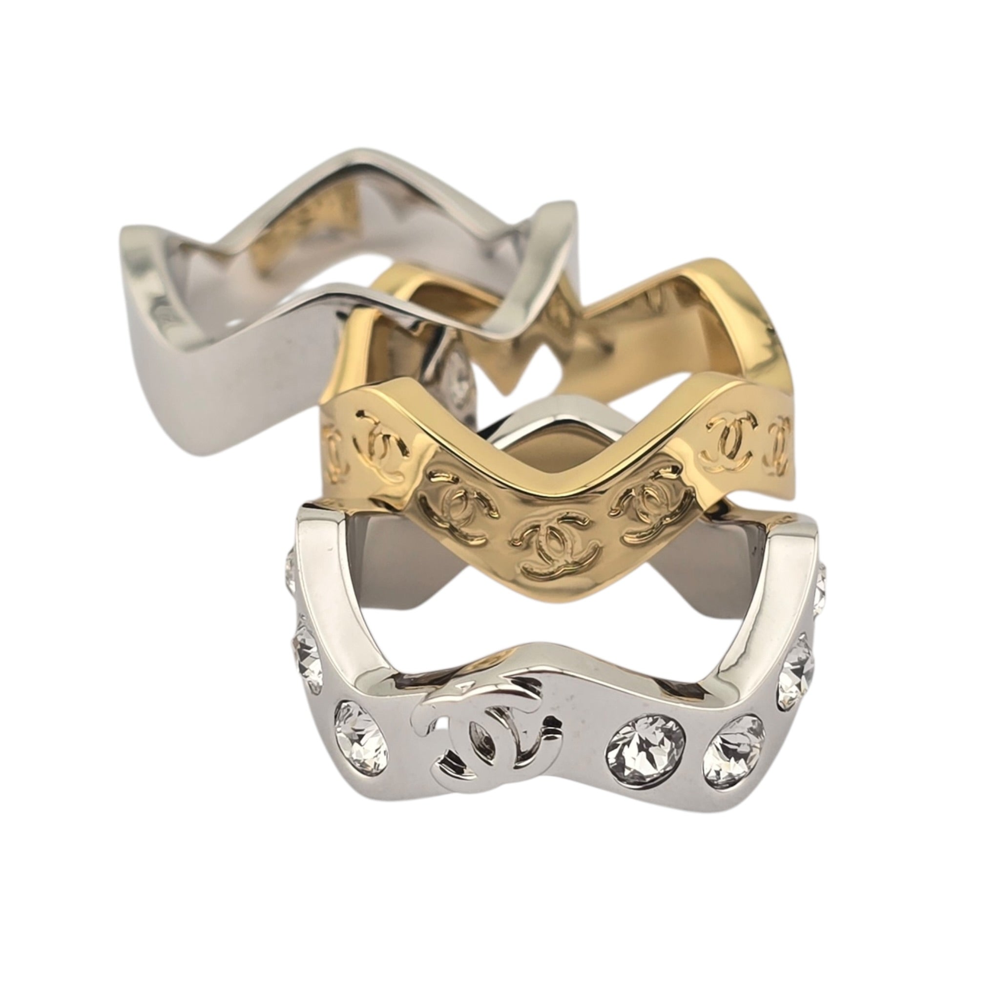 Chanel CC 3 Piece Ring Silver Gold 2026 CHANEL