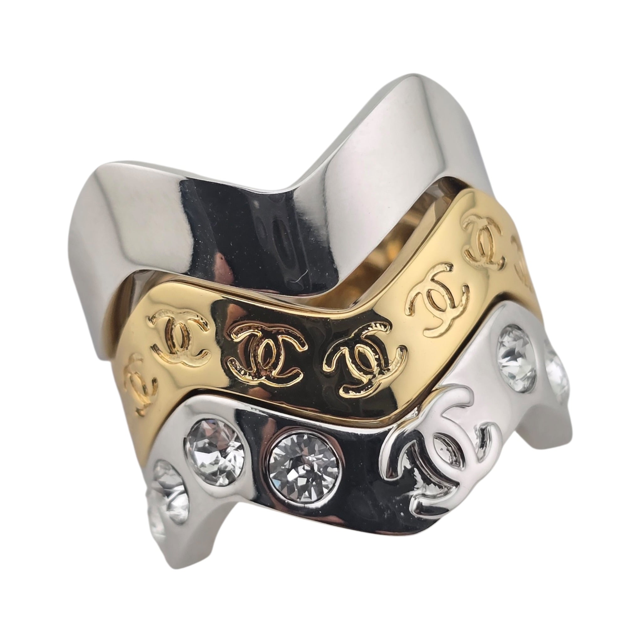 Chanel CC 3 Piece Ring Silver Gold 2026 CHANEL