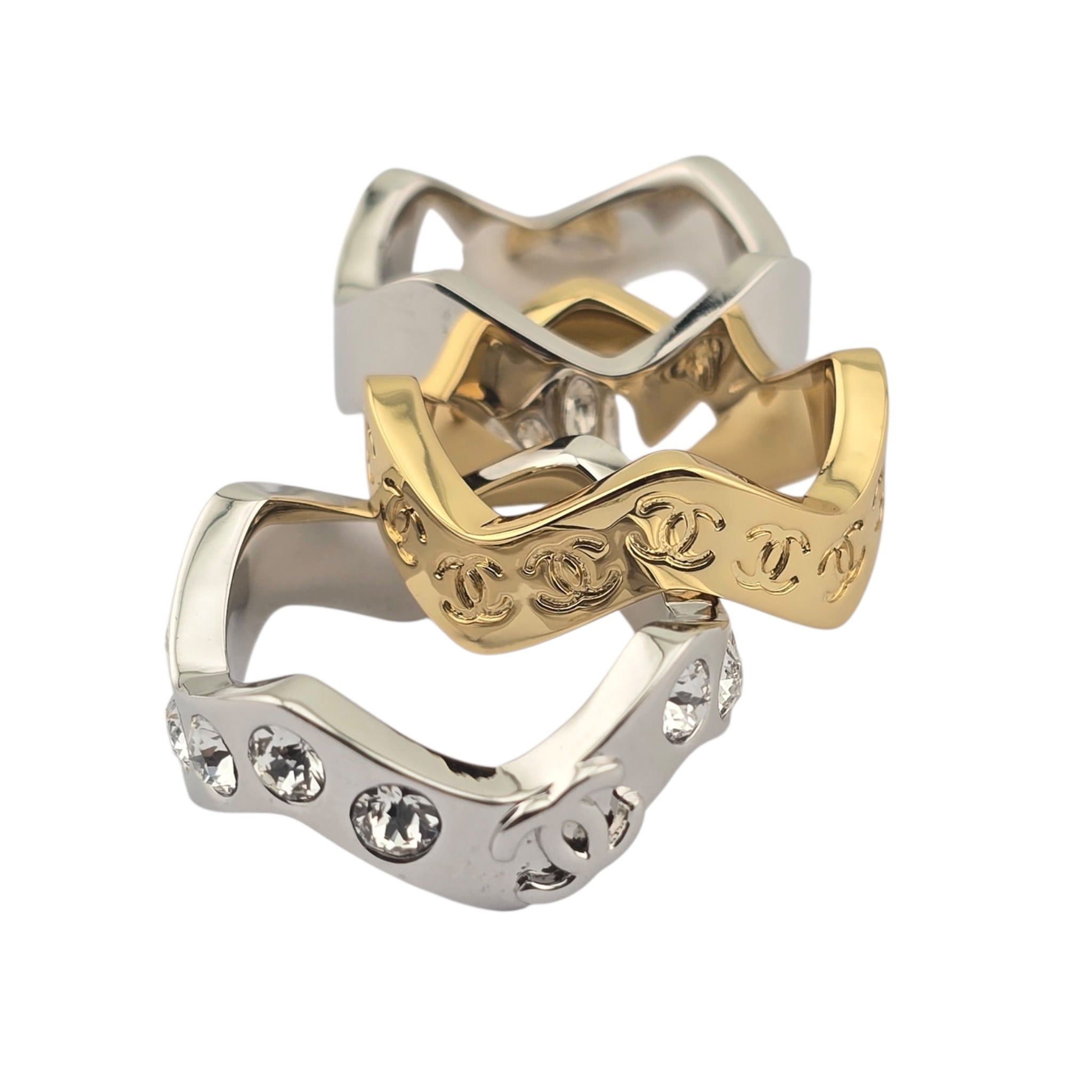 Chanel CC 3 Piece Ring Silver Gold 2026 CHANEL