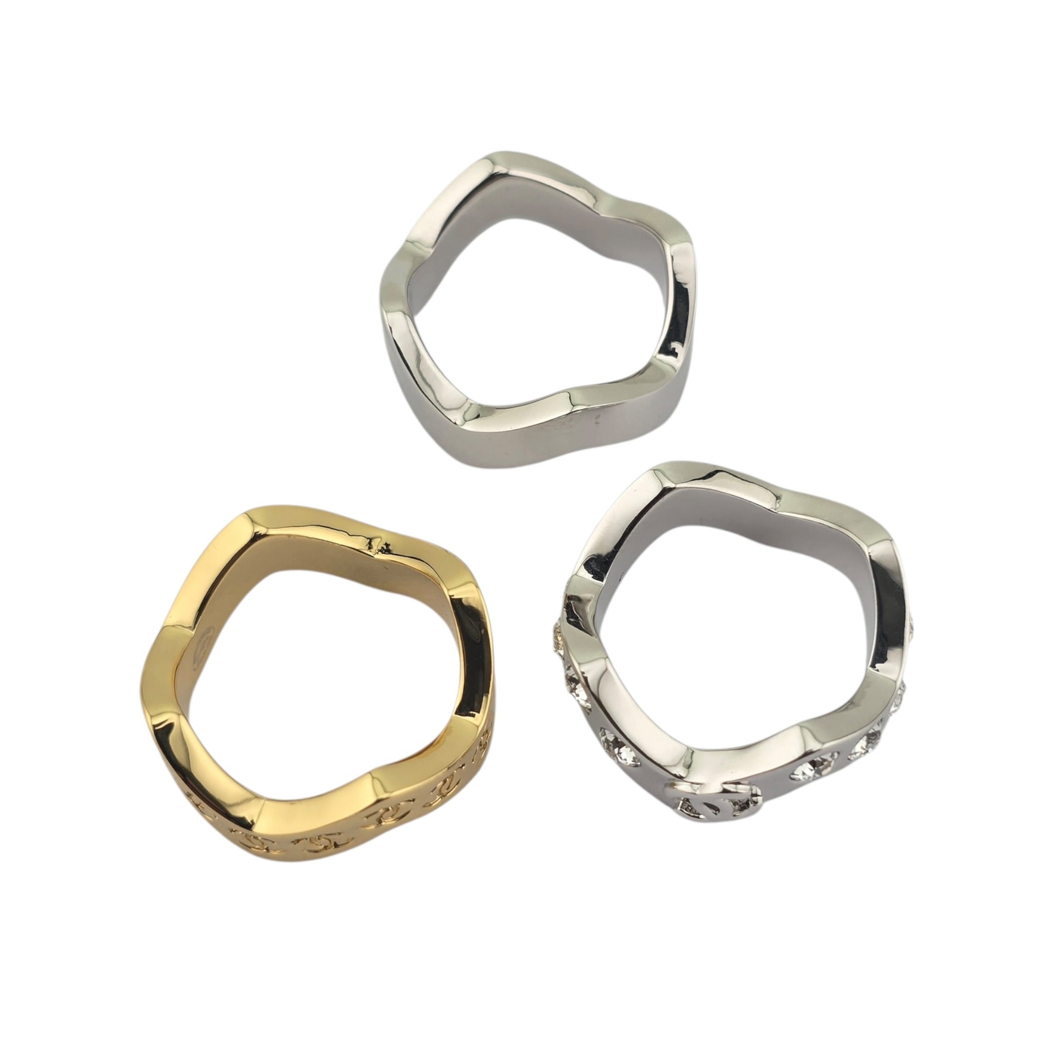 Chanel CC 3 Piece Ring Silver Gold 2026 CHANEL