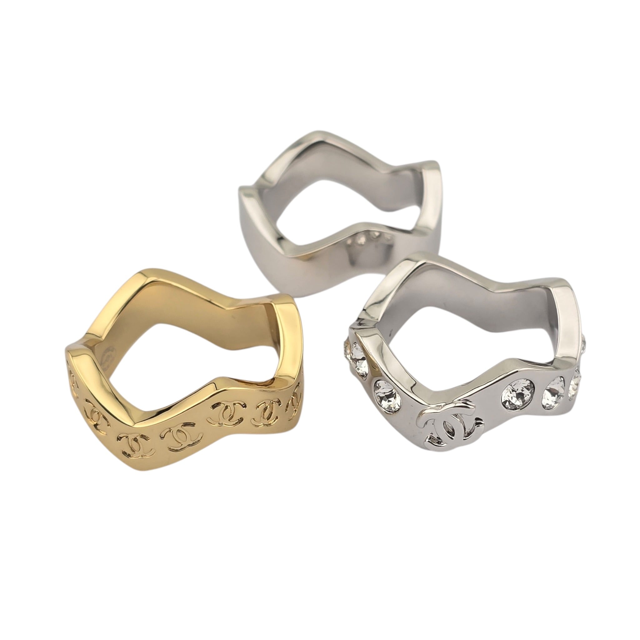 Chanel CC 3 Piece Ring Silver Gold 2026 CHANEL