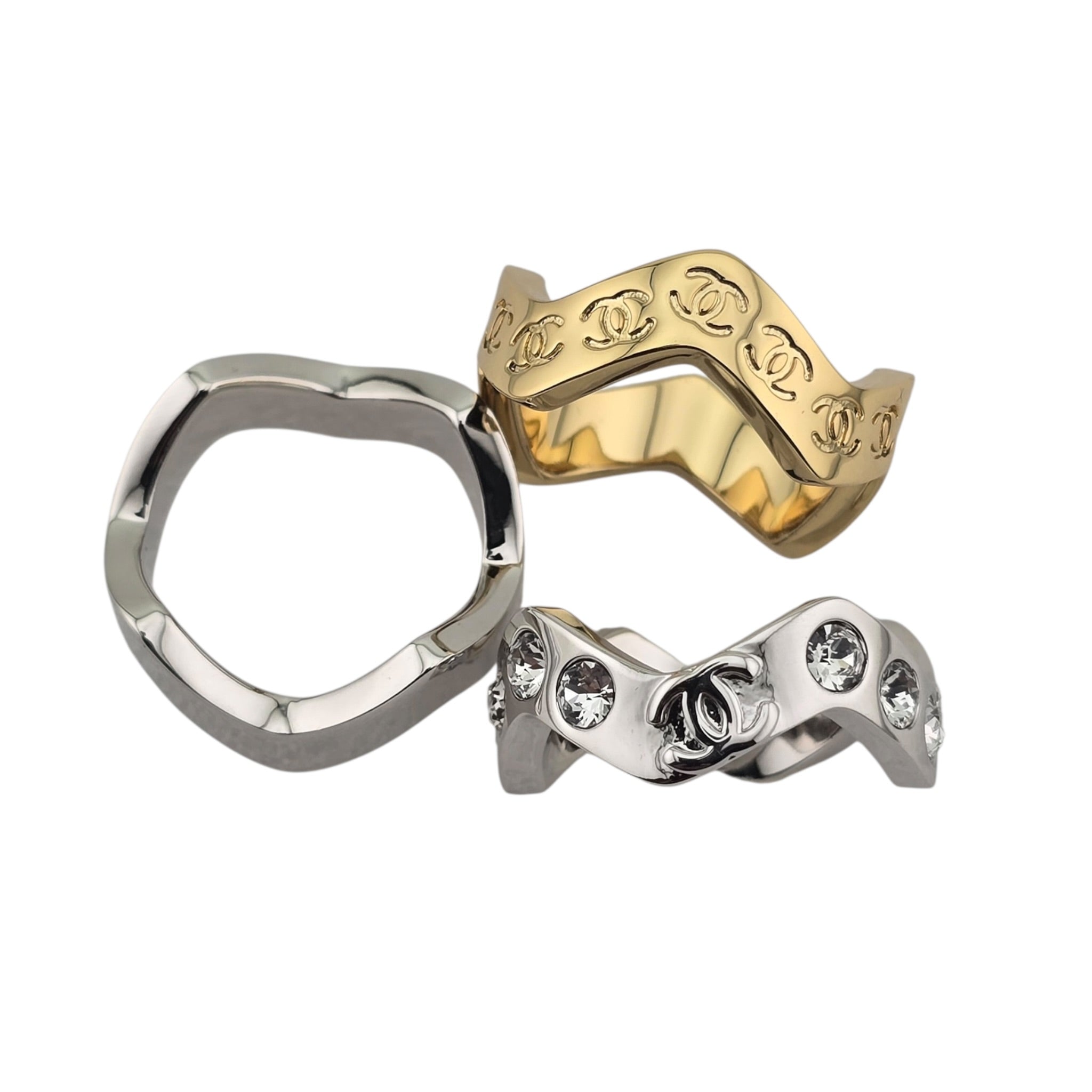 Chanel CC 3 Piece Ring Silver Gold 2026 CHANEL