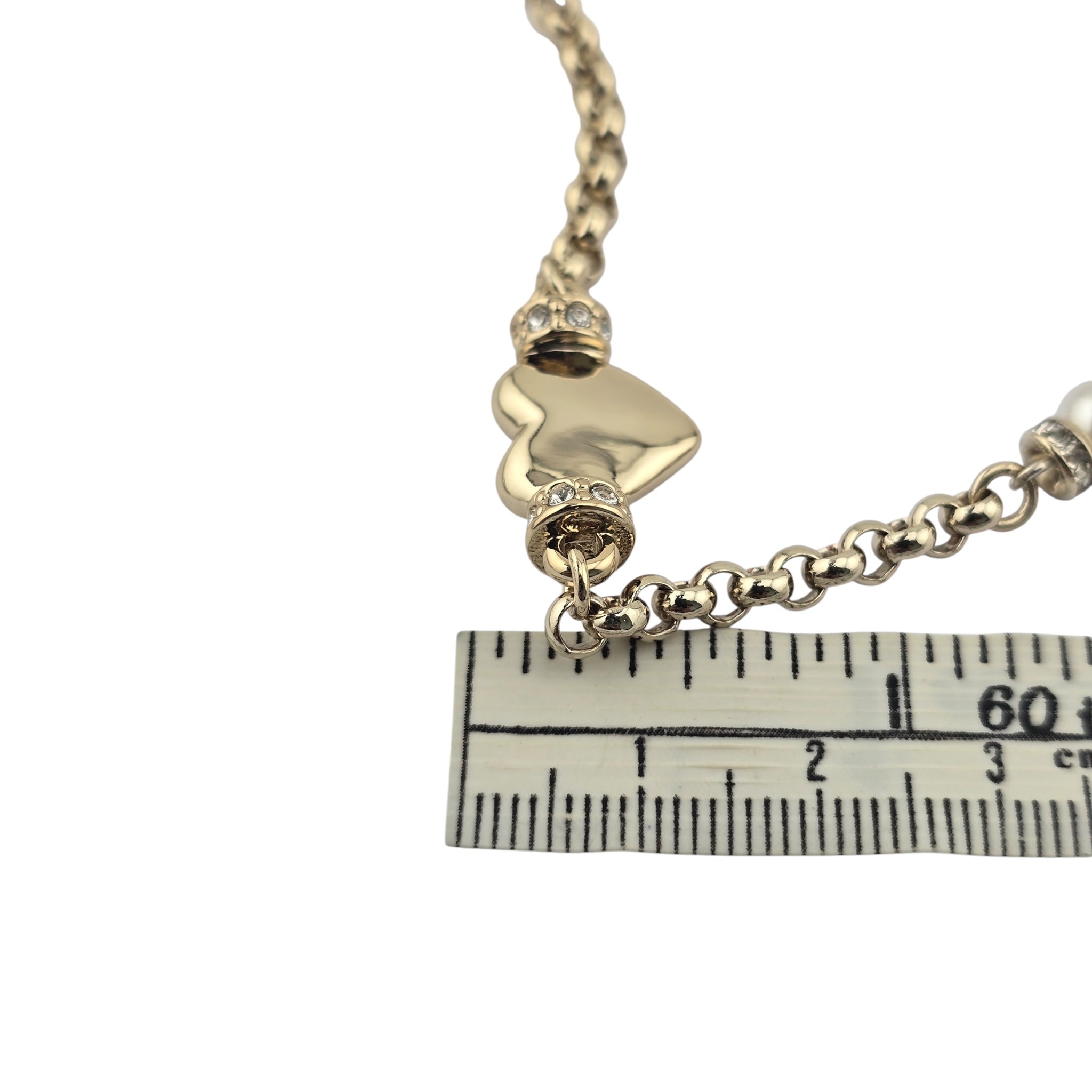 Chanel CC Gold Heart Crystal Pearl Necklace 2024 CHANEL