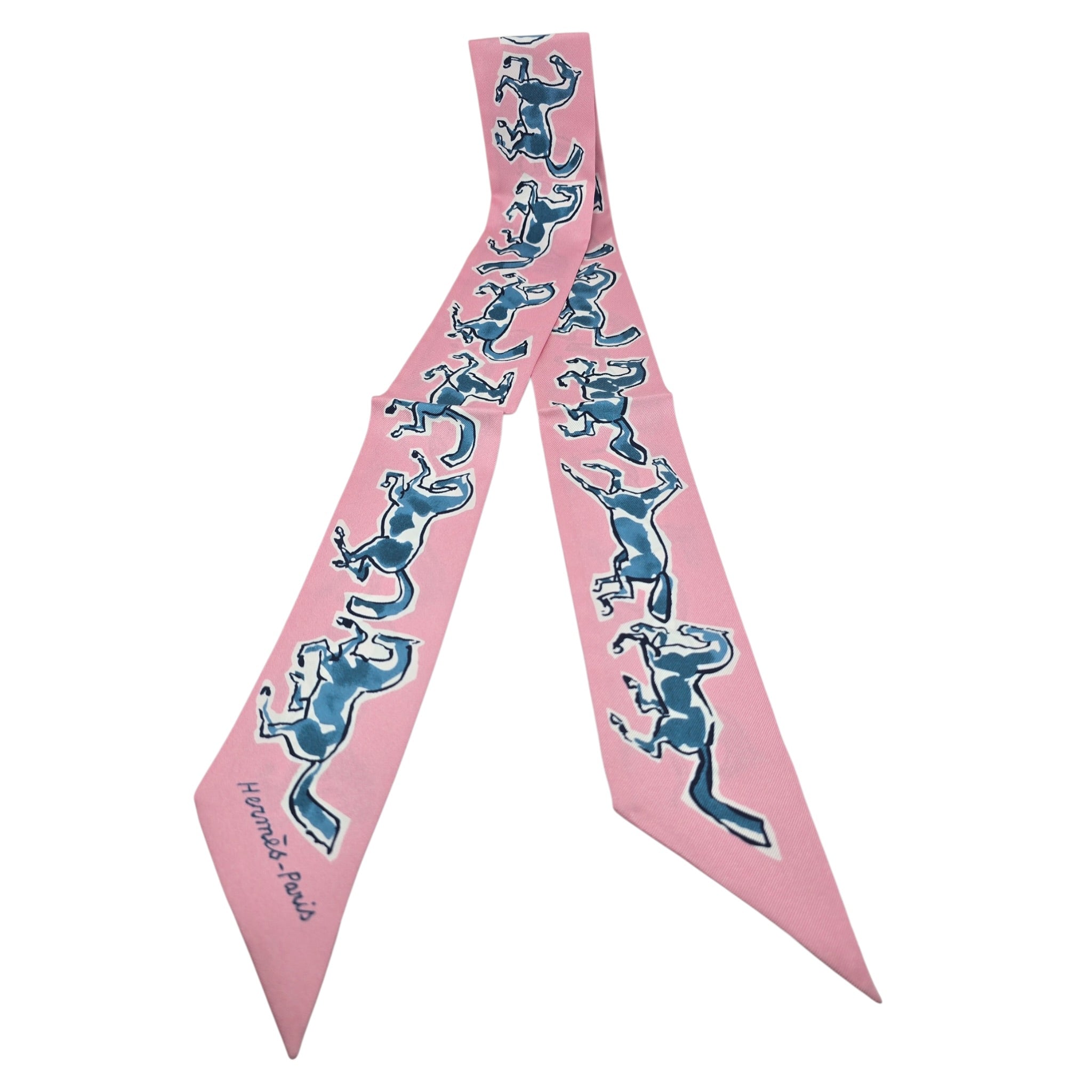 Hermes Silk Twilly Chevaux en Liberté HERMES