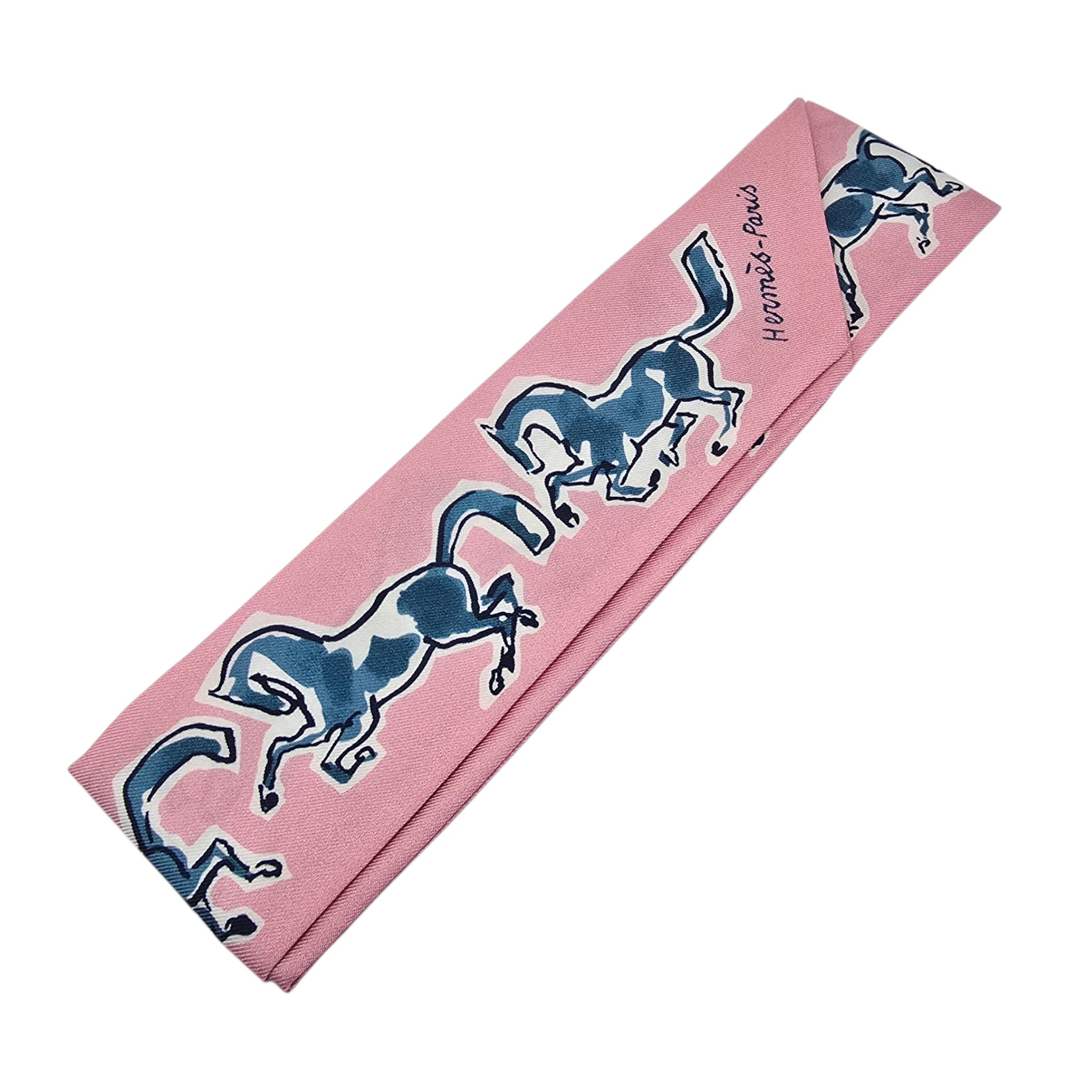 Hermes Silk Twilly Chevaux en Liberté HERMES