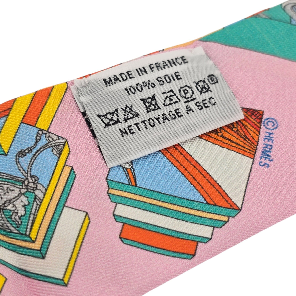 Hermes Silk Twilly Rose/Vert/Multicolore Springs Springs HERMES